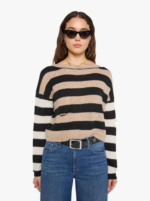 The Cold Shoulder - Ivory Oatmeal Black made by MOTHER