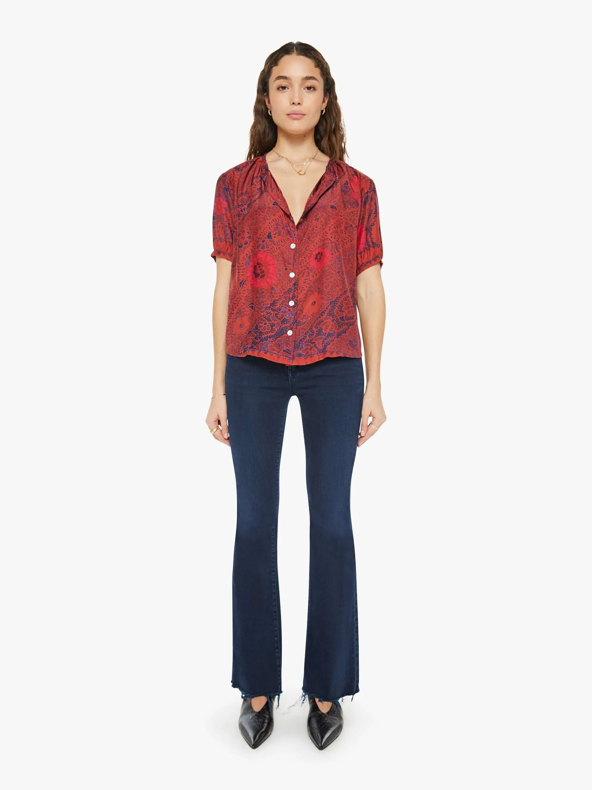 Natalie Martin Violet Top - Peacock Currant sold by MOTHER product image thumbnail 5