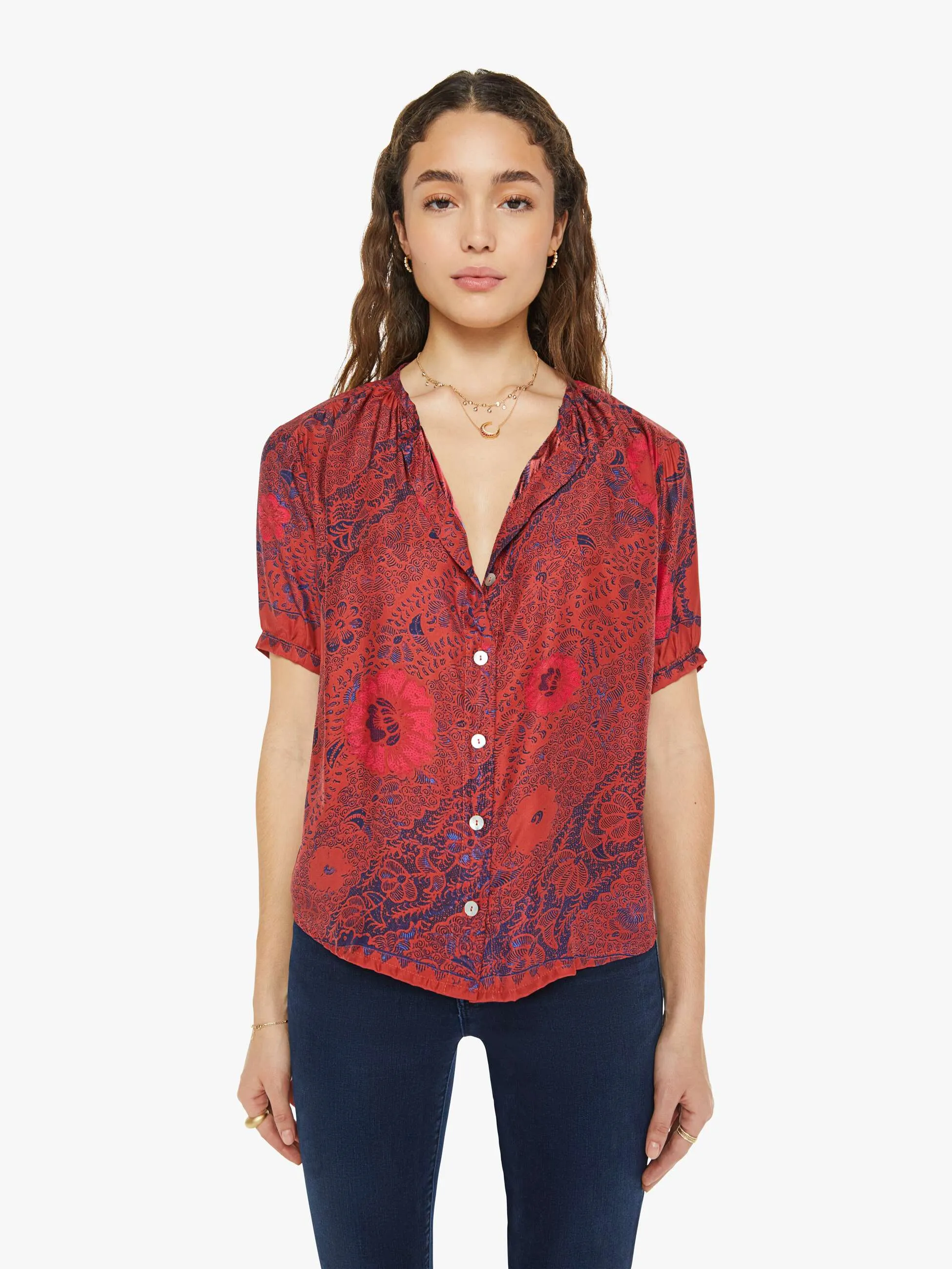 Natalie Martin Violet Top - Peacock Currant sold by MOTHER product image thumbnail 2