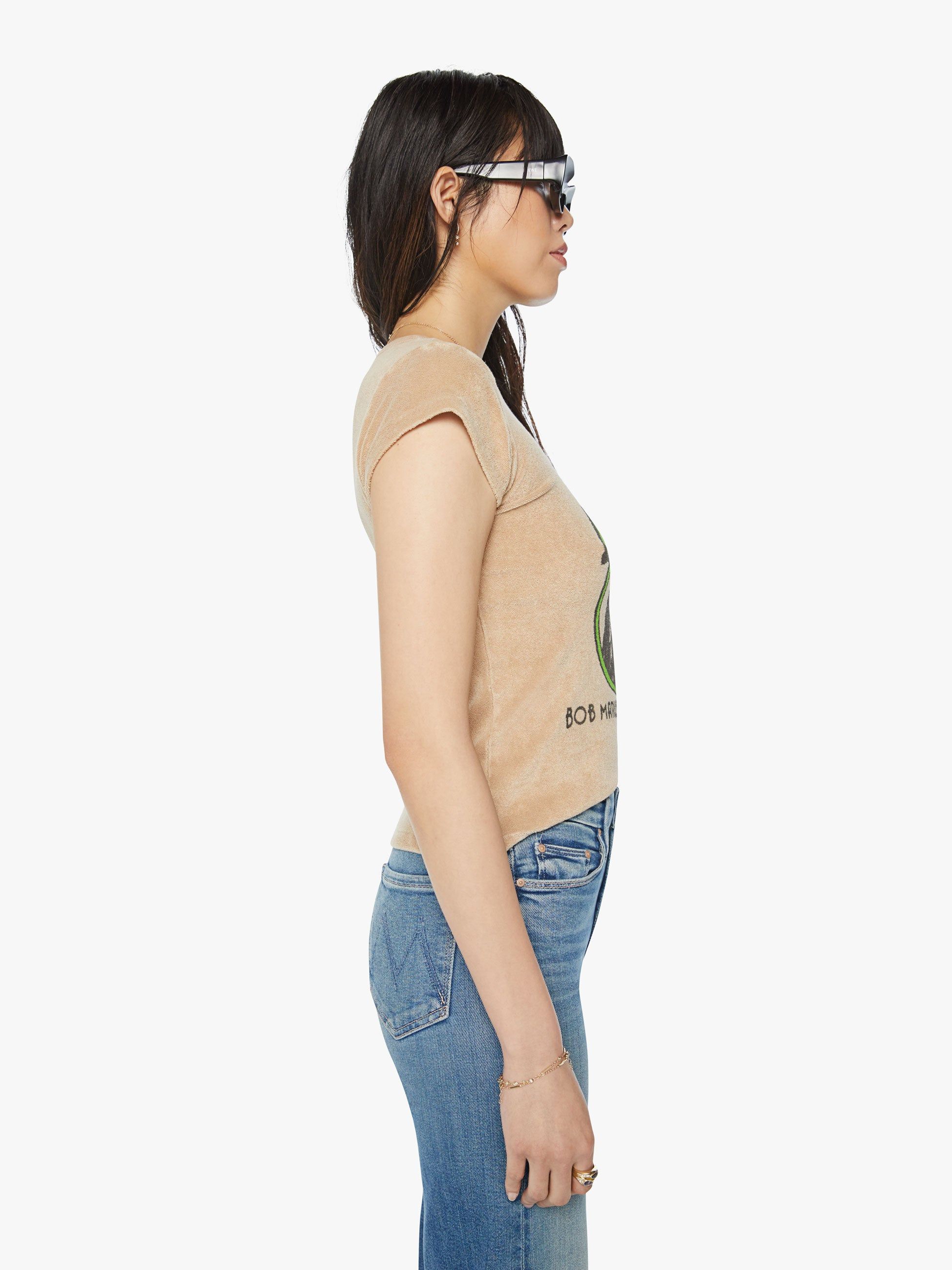 MadeWorn Bob Marley Kaya Terry Shrunken Tee - Taupe sold by MOTHER product image thumbnail 2