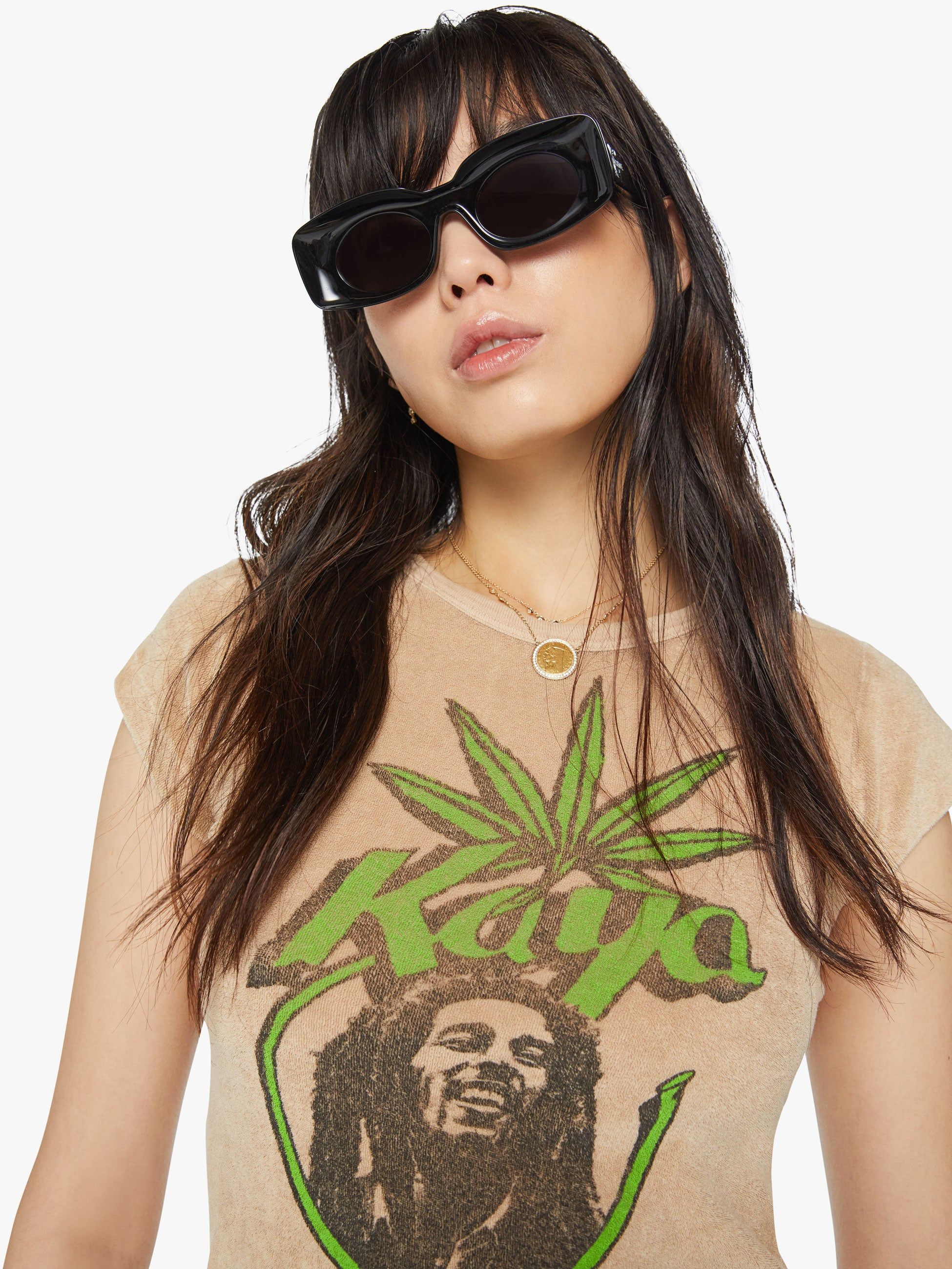 MadeWorn Bob Marley Kaya Terry Shrunken Tee - Taupe sold by MOTHER product image thumbnail 5