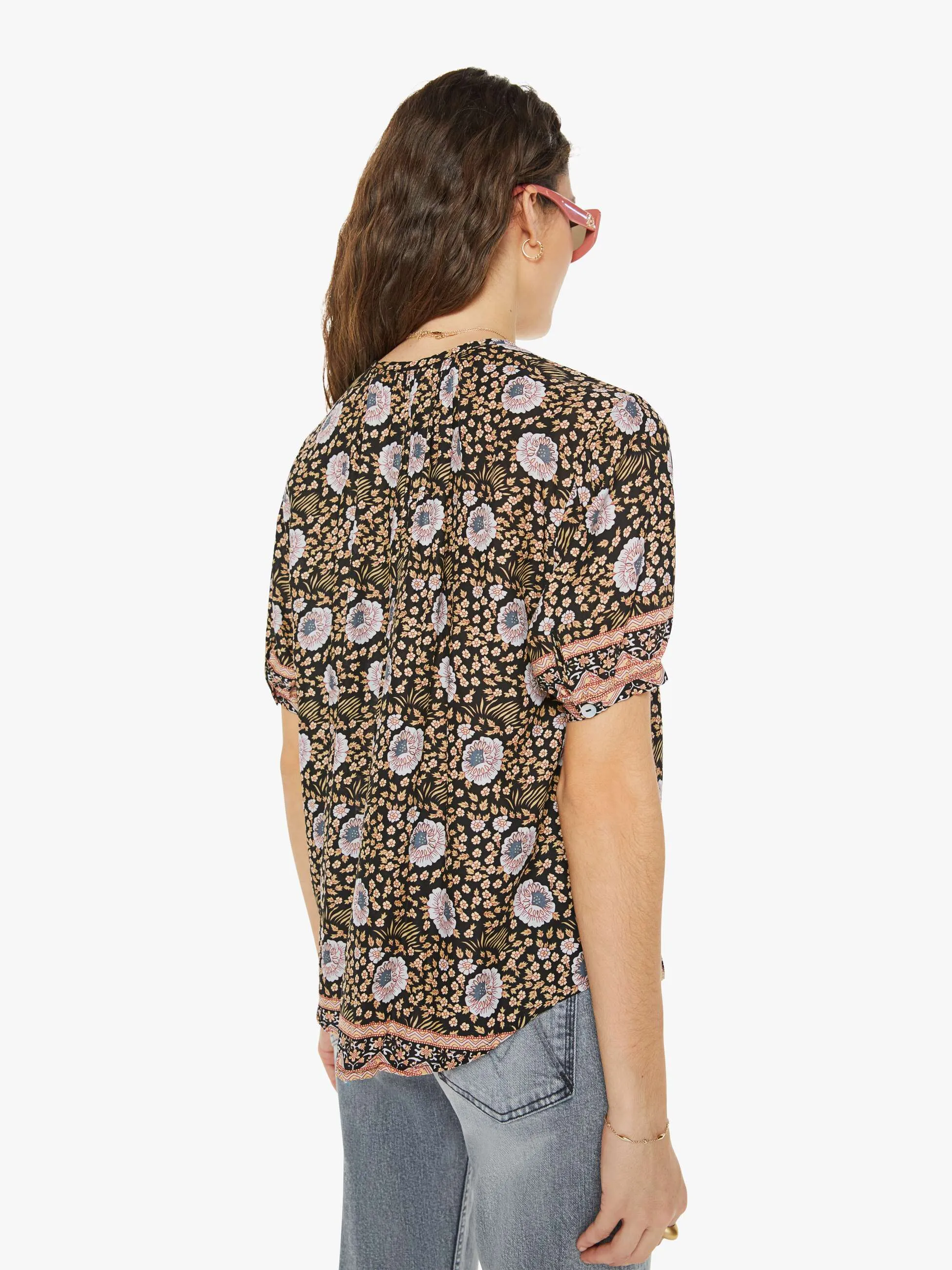 Natalie Martin Remy Top - Vintage Flowers Sepia sold by MOTHER product image thumbnail 4