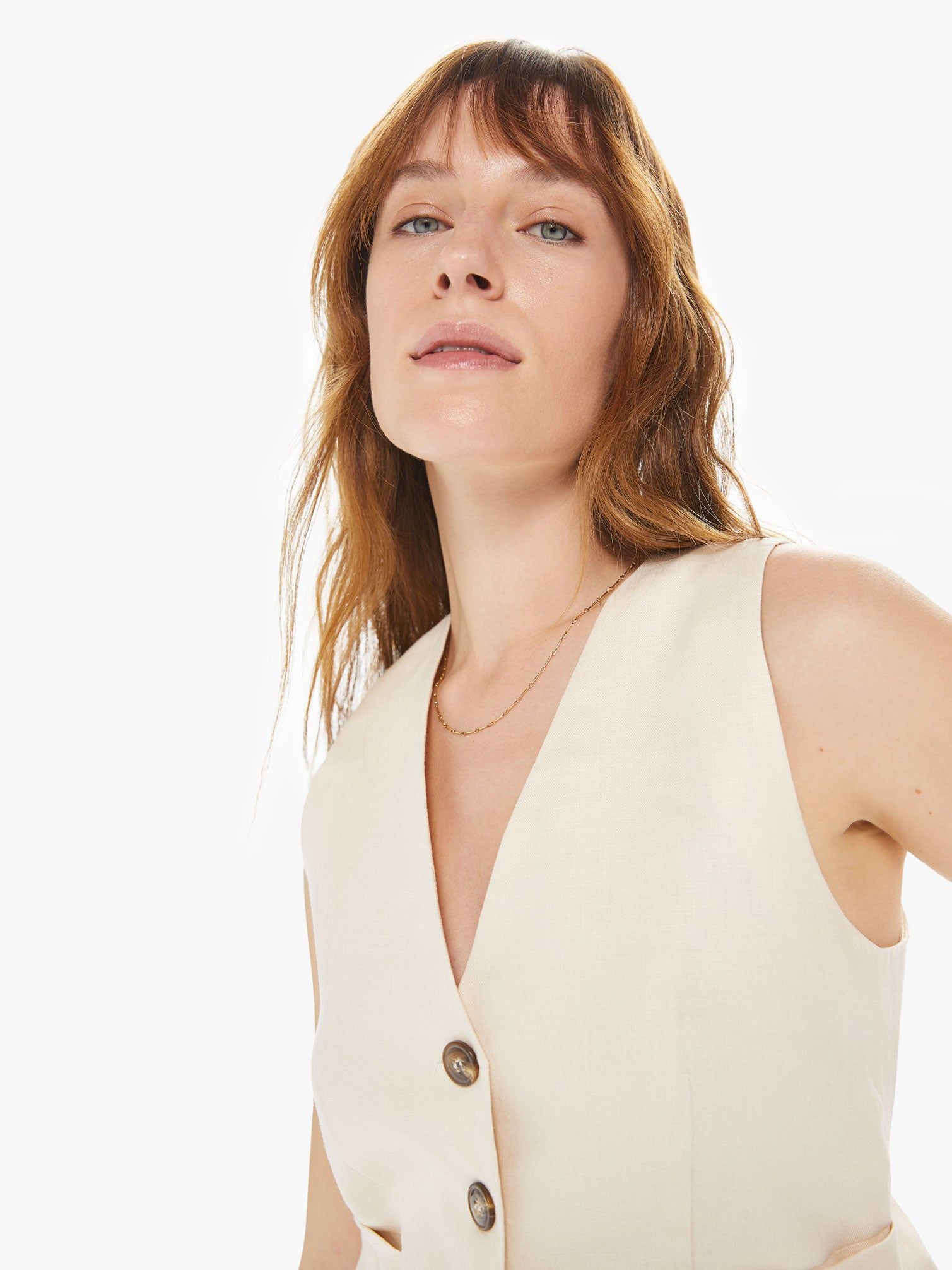 Maria Cher Maupi Vest - Off White sold by MOTHER product image thumbnail 6
