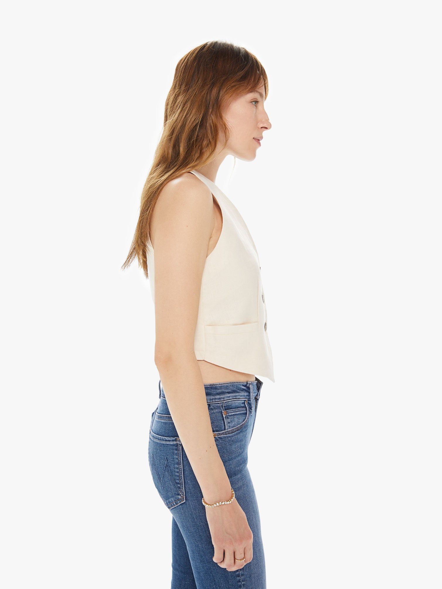Maria Cher Maupi Vest - Off White sold by MOTHER product image thumbnail 3