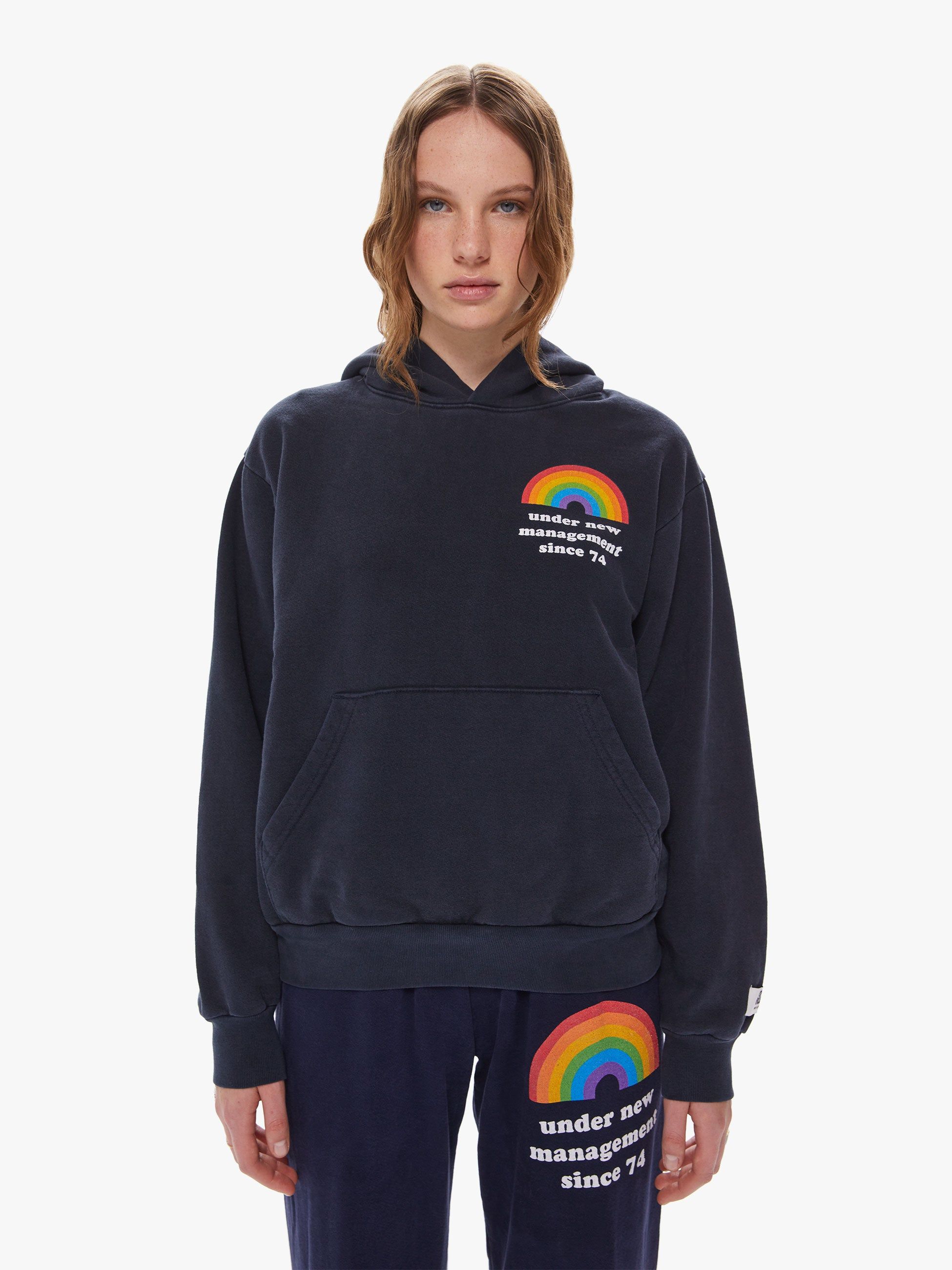 Cloney Rainbow Management Pullover Hoodie - Navy sold by MOTHER