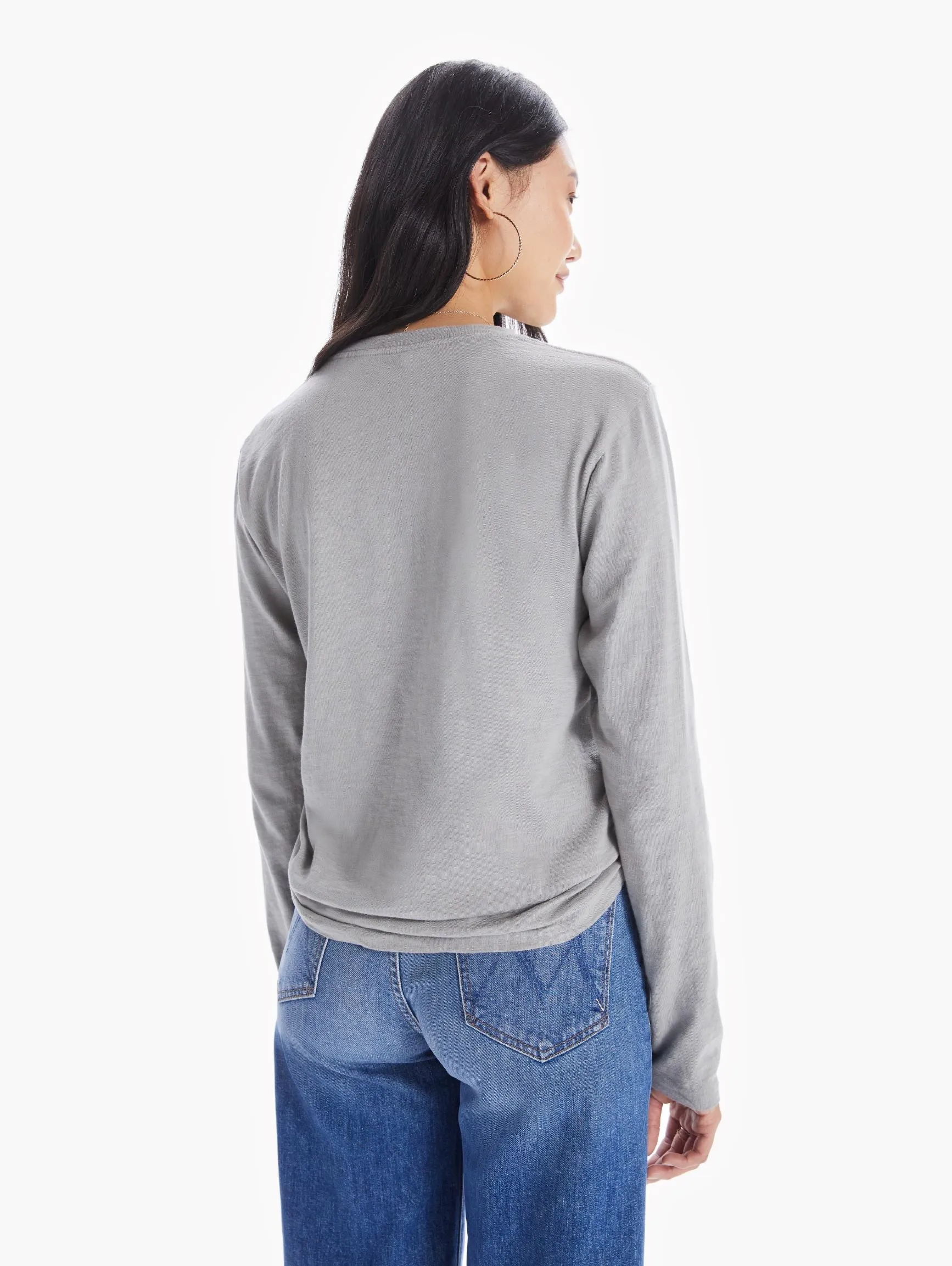 Velva Sheen Rolled Long Sleeve Tee - Grey sold by MOTHER product image thumbnail 4