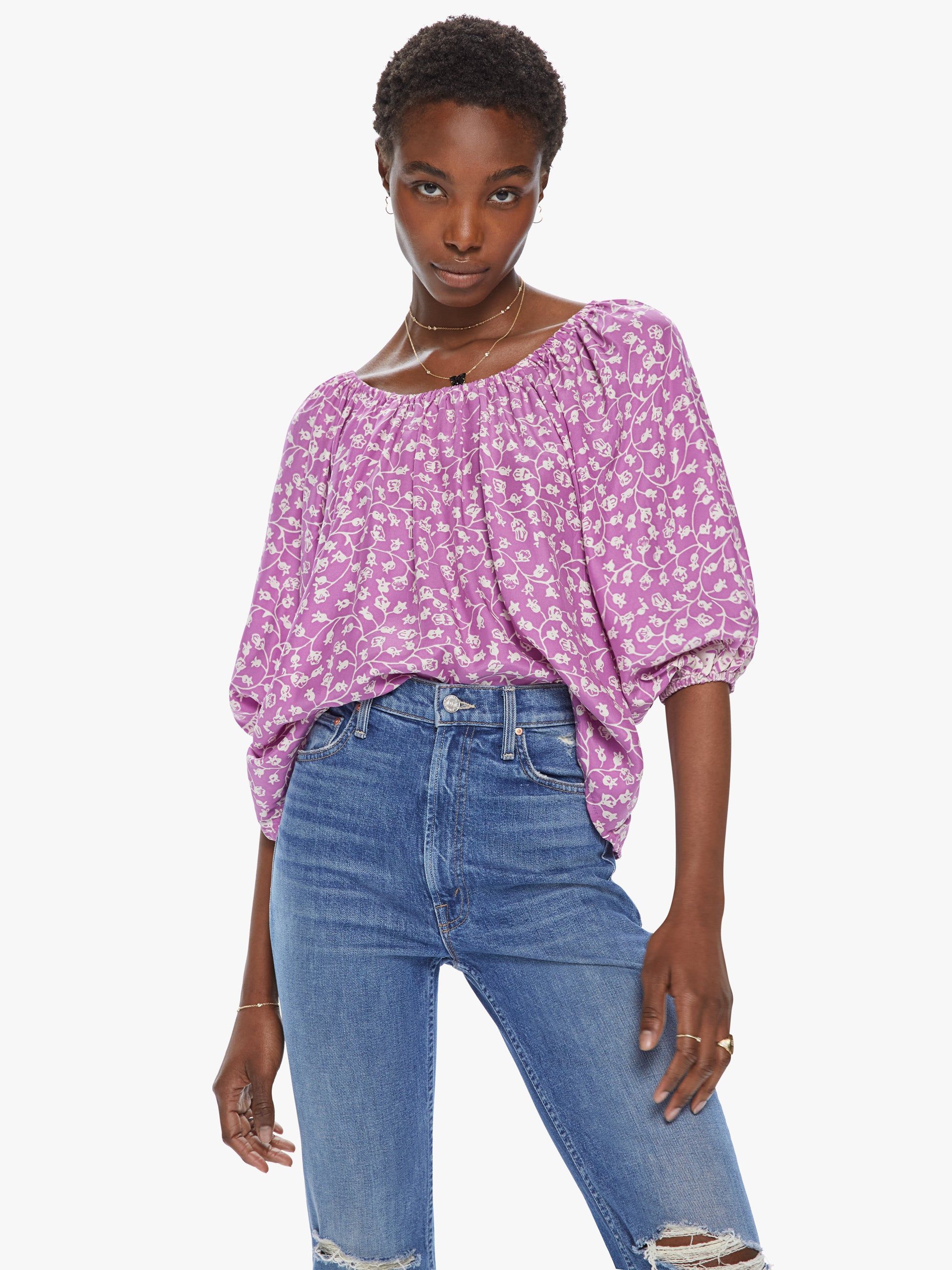 Natalie Martin Ella Top - Pomegranate Lilac sold by MOTHER