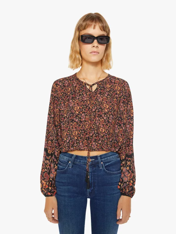 Natalie Martin Amelia Top - Petite Fleur Print Noire sold by MOTHER