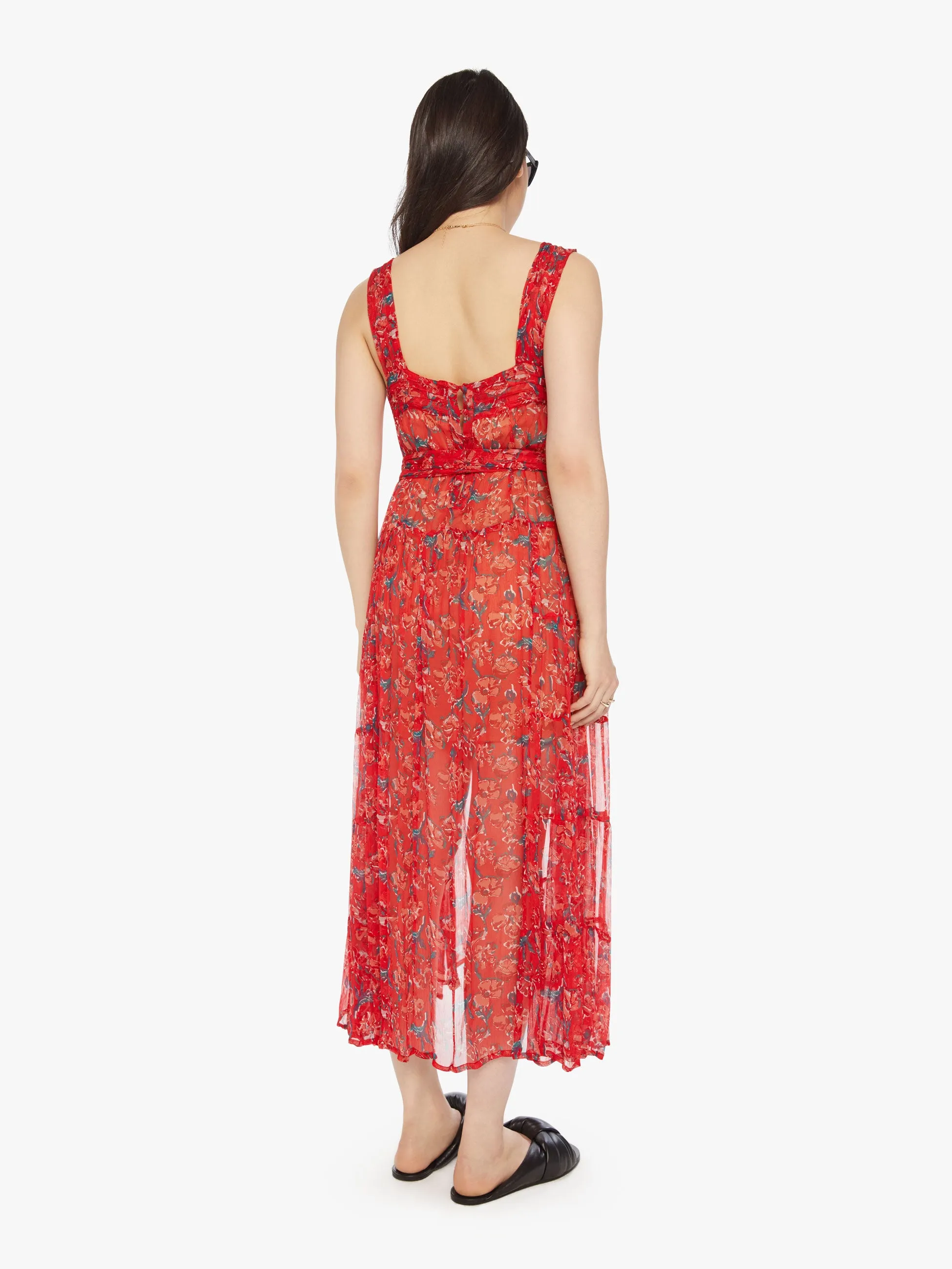 Natalie Martin Jasmine Dress - Watercolor Vermillion sold by MOTHER product image thumbnail 4