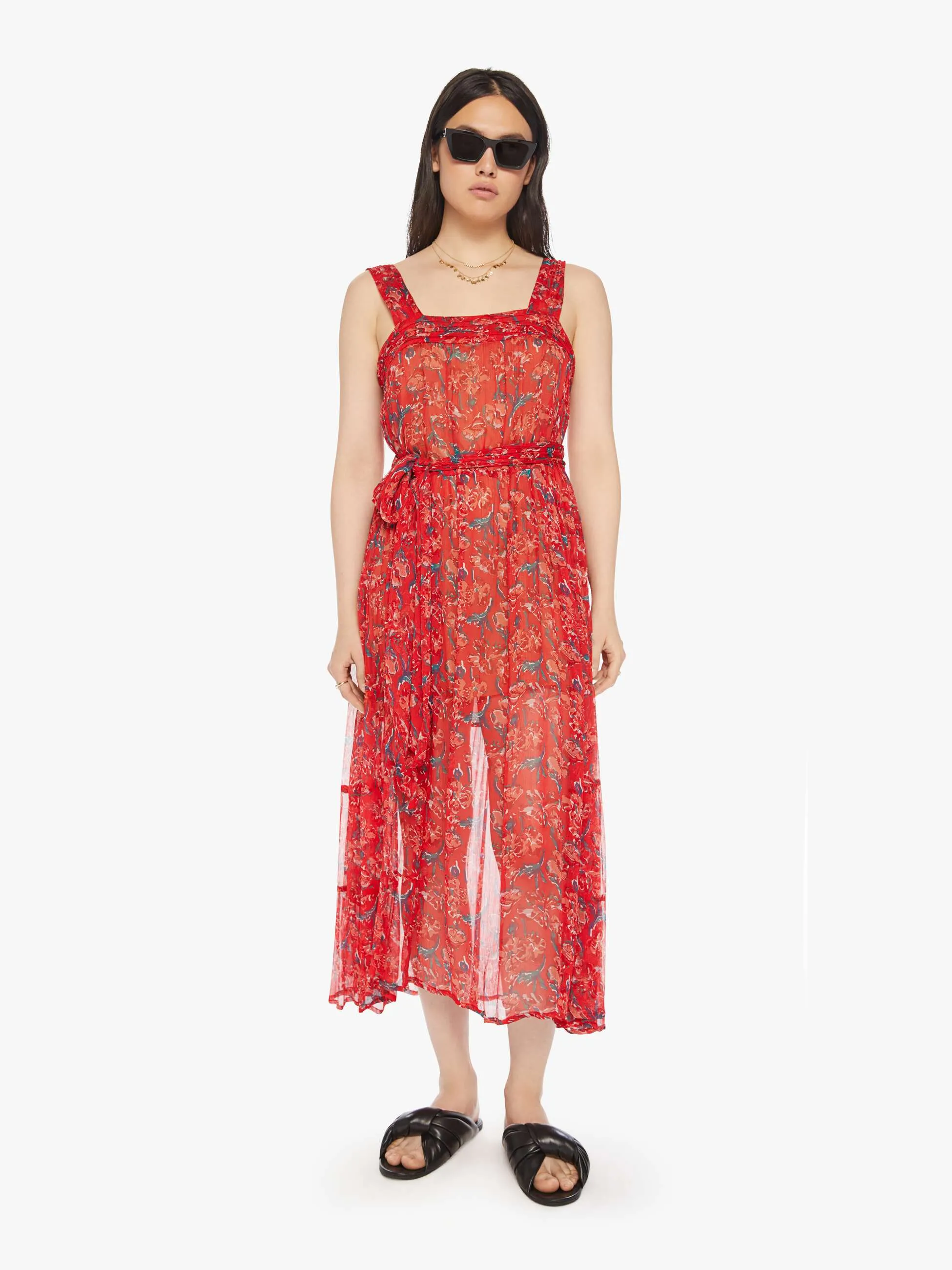 Natalie Martin Jasmine Dress - Watercolor Vermillion sold by MOTHER product image thumbnail 2