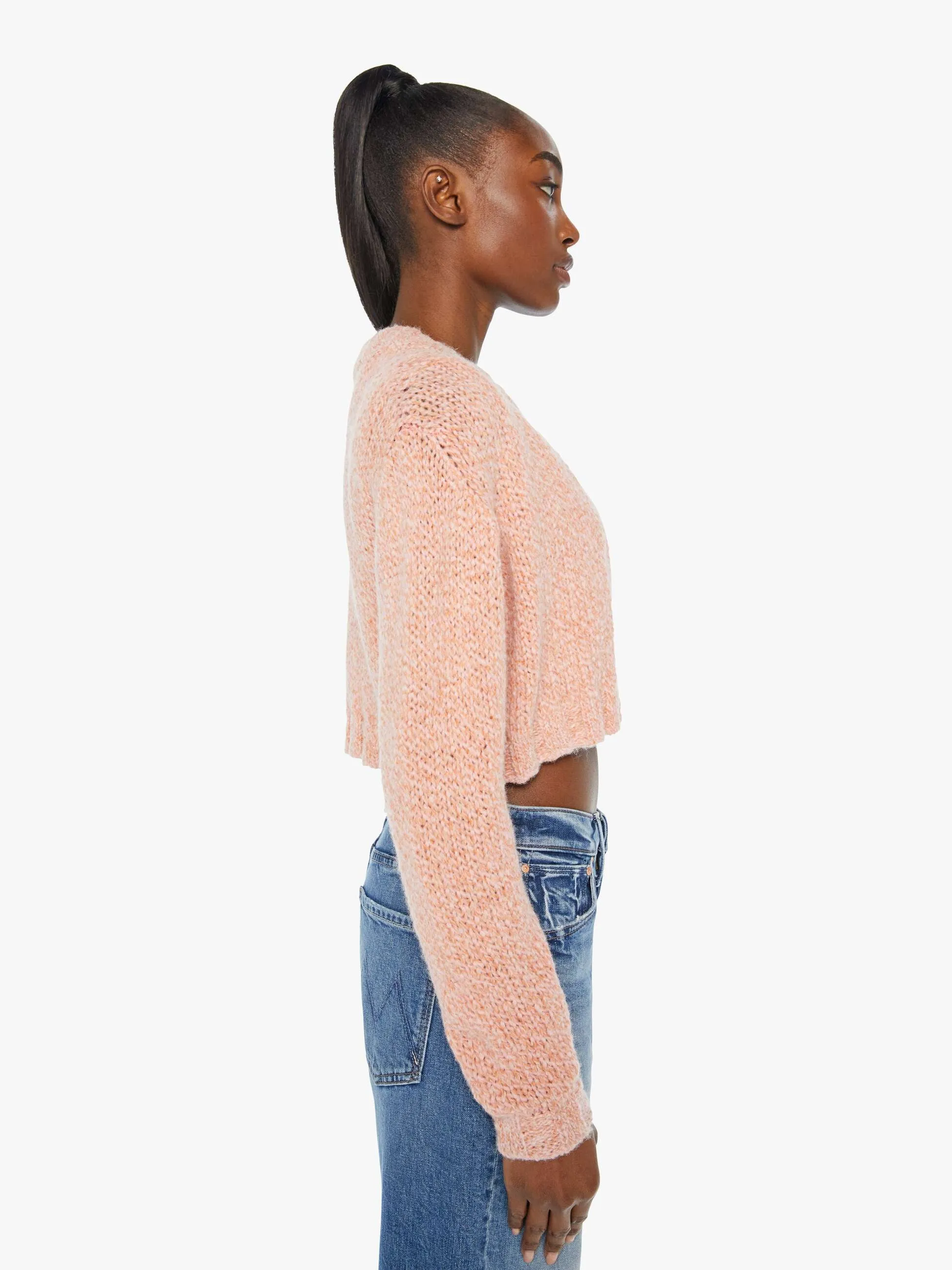 The Crop Cardigan - Peach Fuzz sold by MOTHER product image thumbnail 3