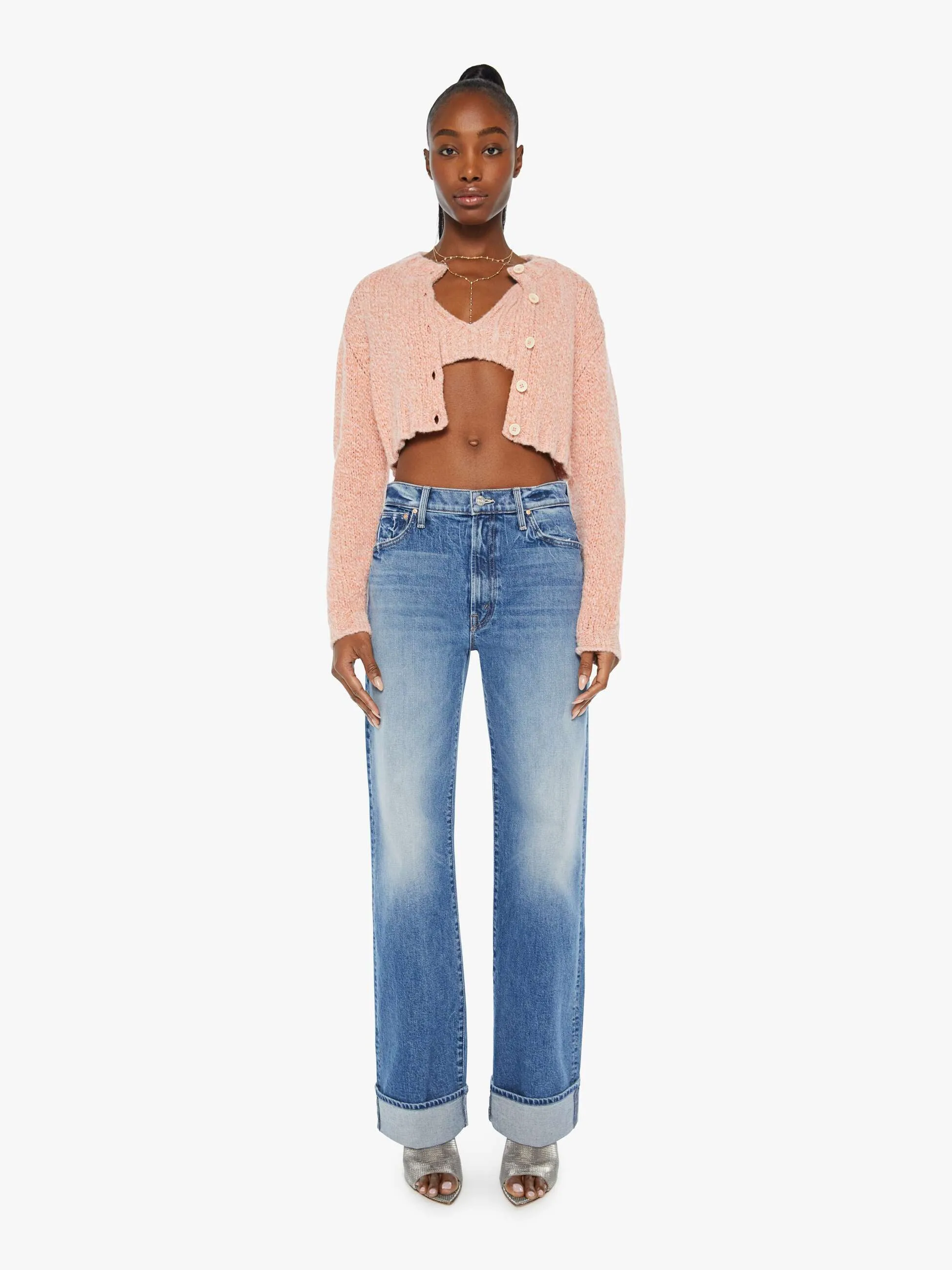 The Crop Cardigan - Peach Fuzz sold by MOTHER product image thumbnail 5