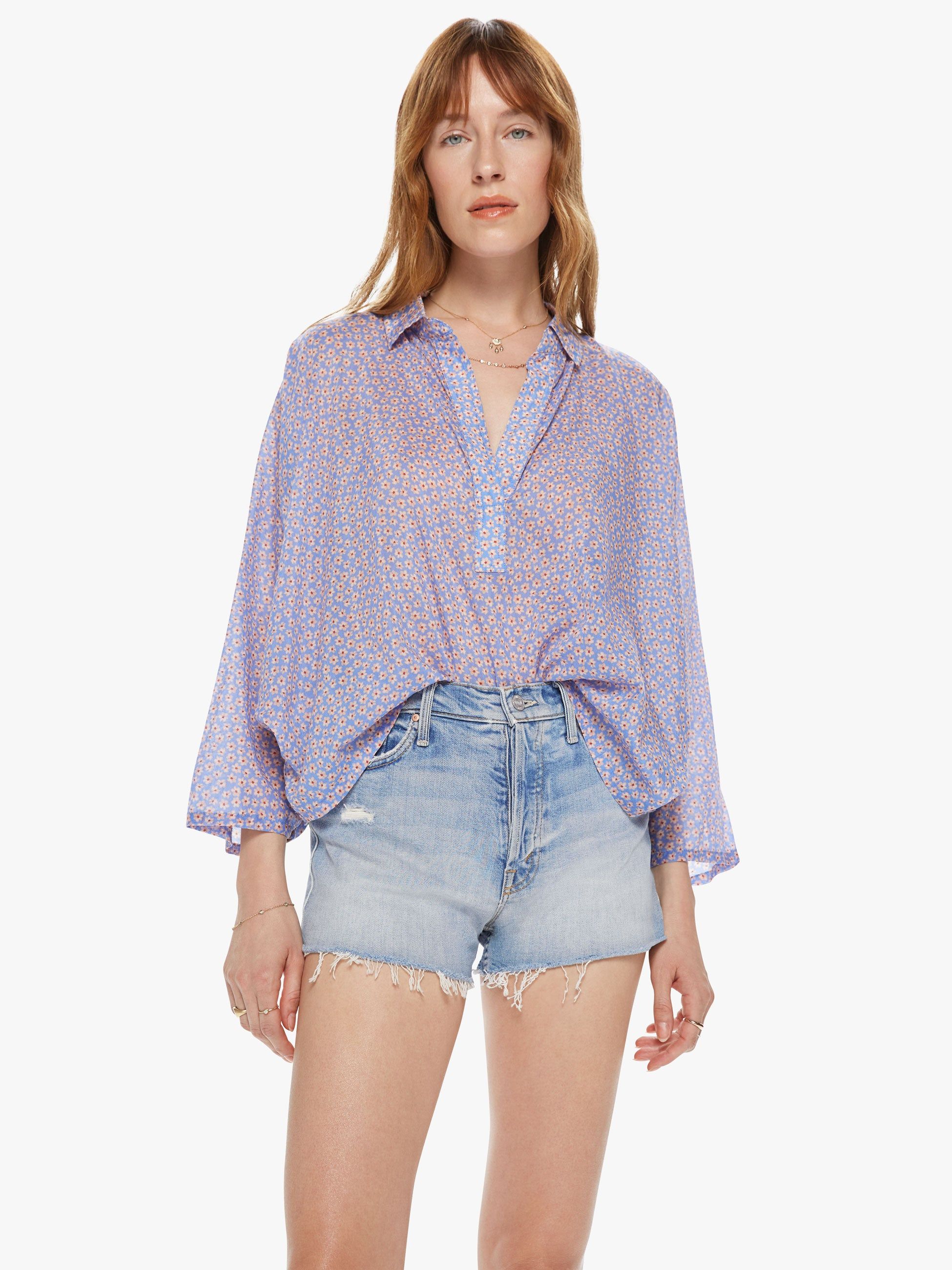 XiRENA Daphne Top - Blu Flora sold by MOTHER