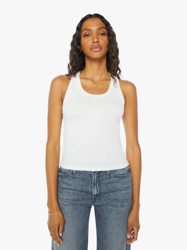 SPRWMN Rib Fitted Scooped Tank - White sold by MOTHER