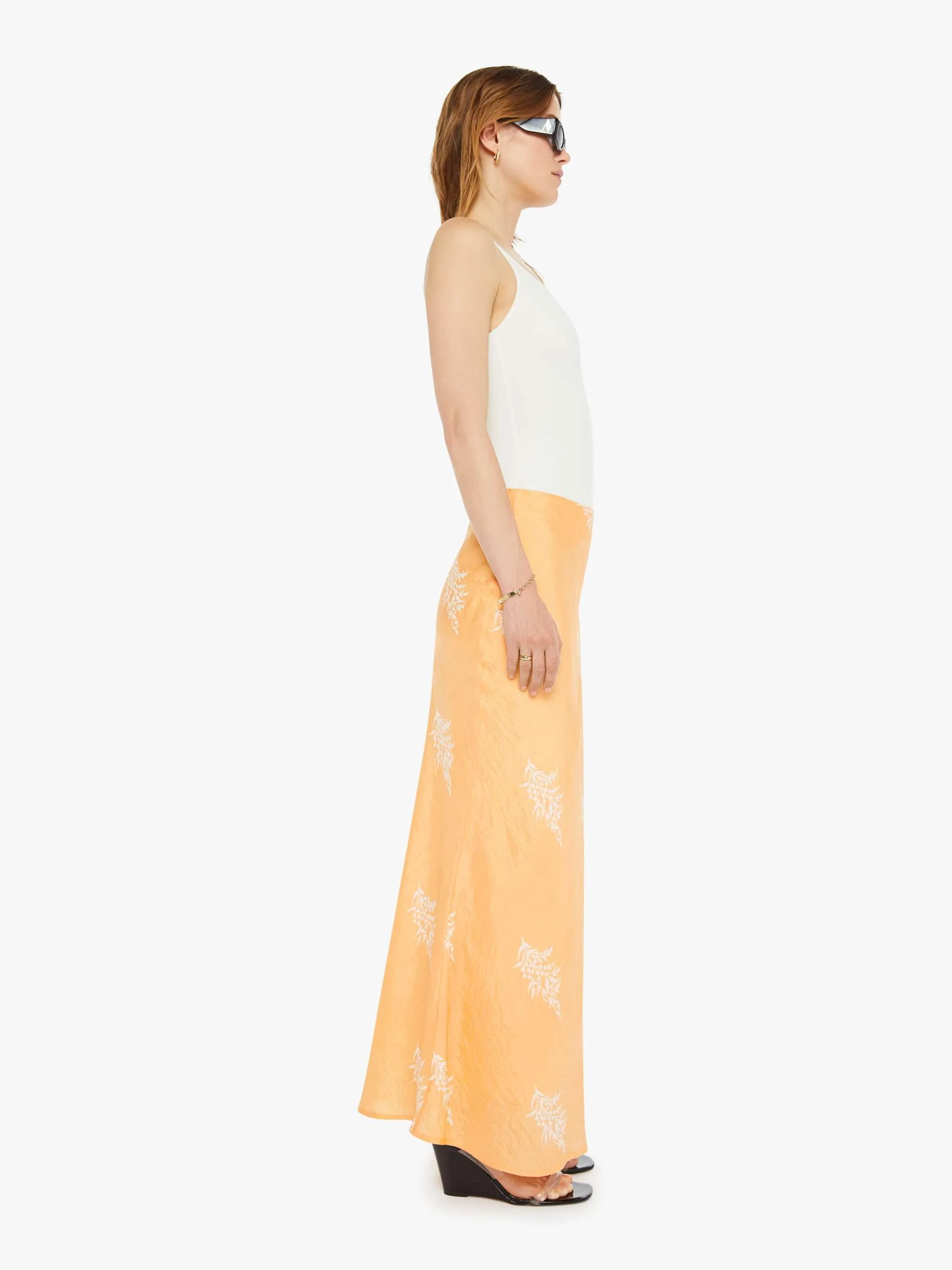 Alix Of Bohemia Lyra Silk Skirt - Hibiscus Rose sold by MOTHER product image thumbnail 3