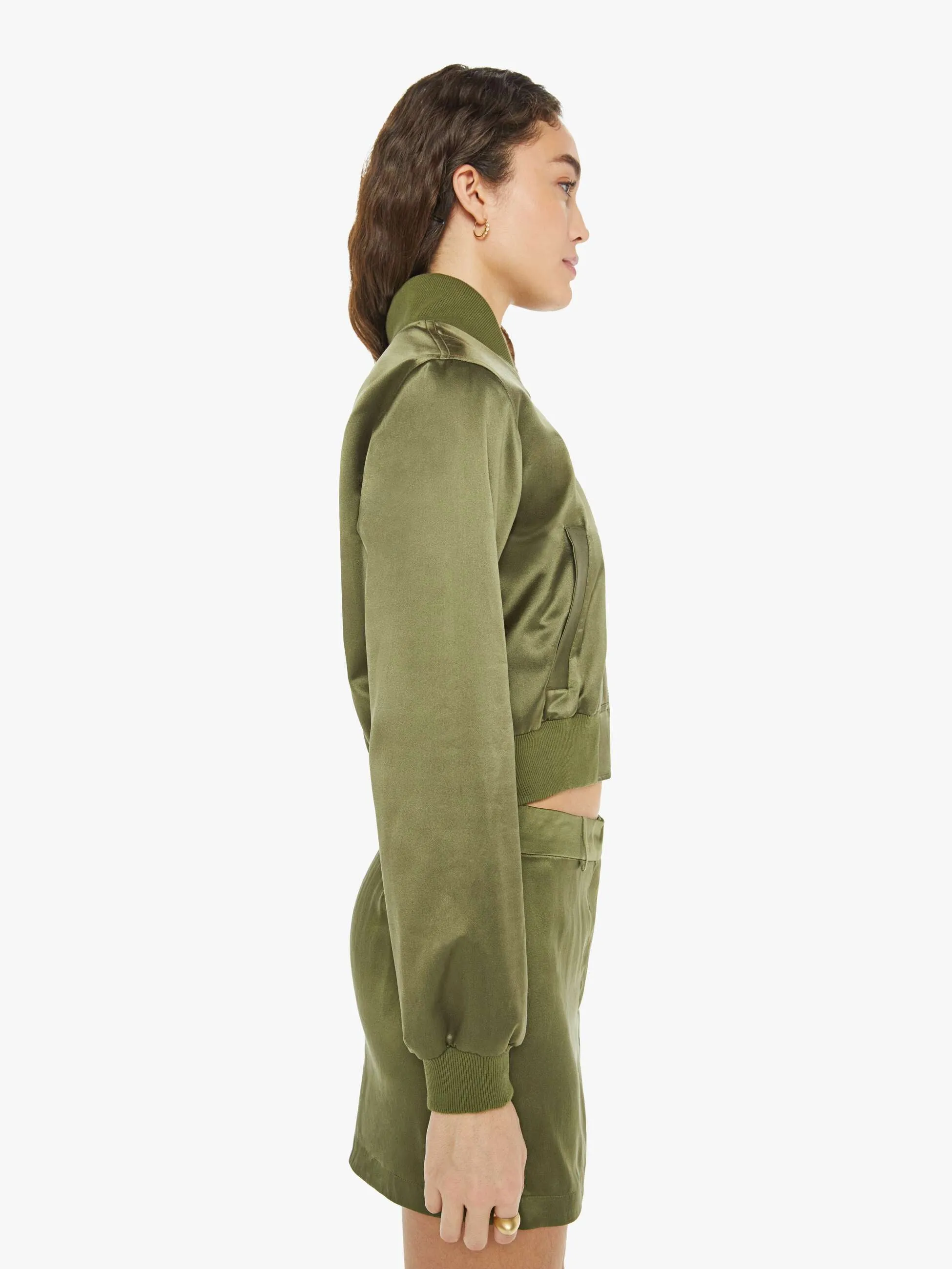 SABLYN Cala Shrunken Bomber - Olive sold by MOTHER product image thumbnail 3