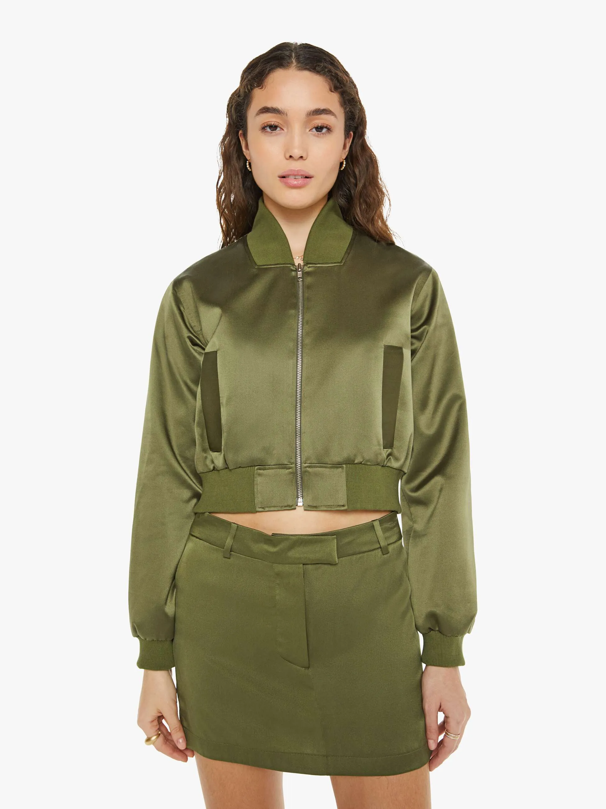 SABLYN Cala Shrunken Bomber - Olive sold by MOTHER product image thumbnail 2