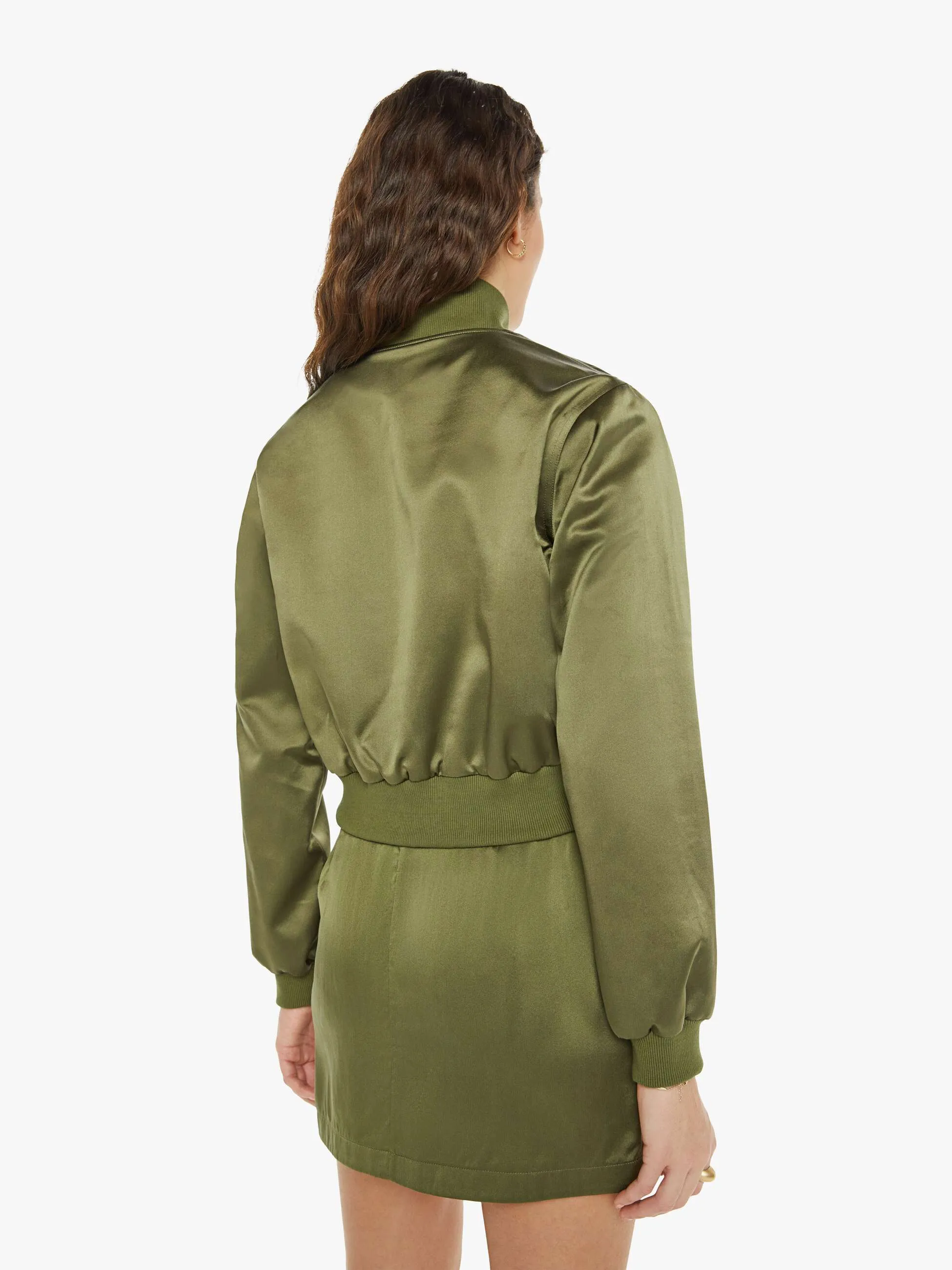 SABLYN Cala Shrunken Bomber - Olive sold by MOTHER product image thumbnail 4