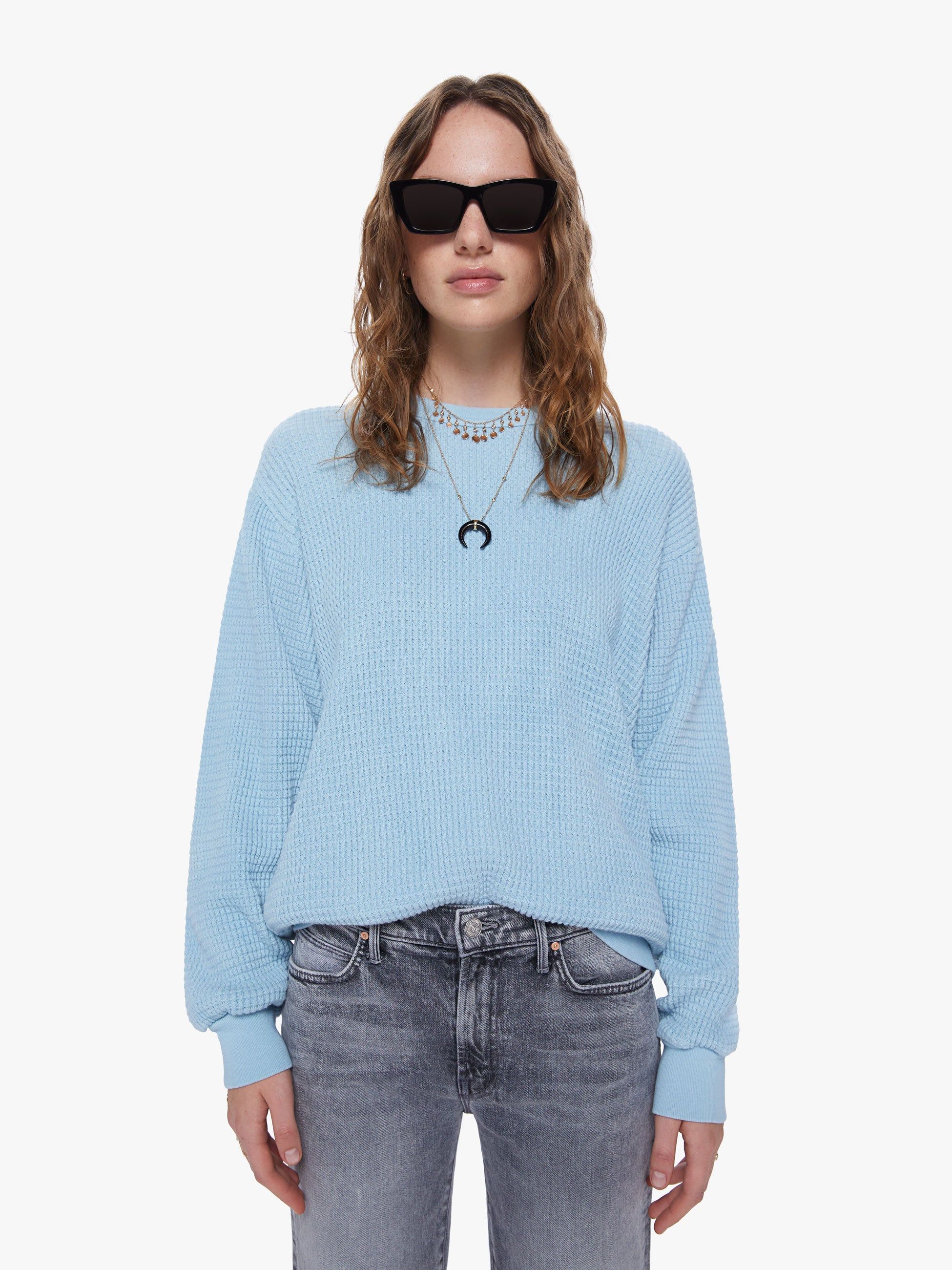 Velva Sheen Crew Set-In Sweatshirt - Frost Blue sold by MOTHER