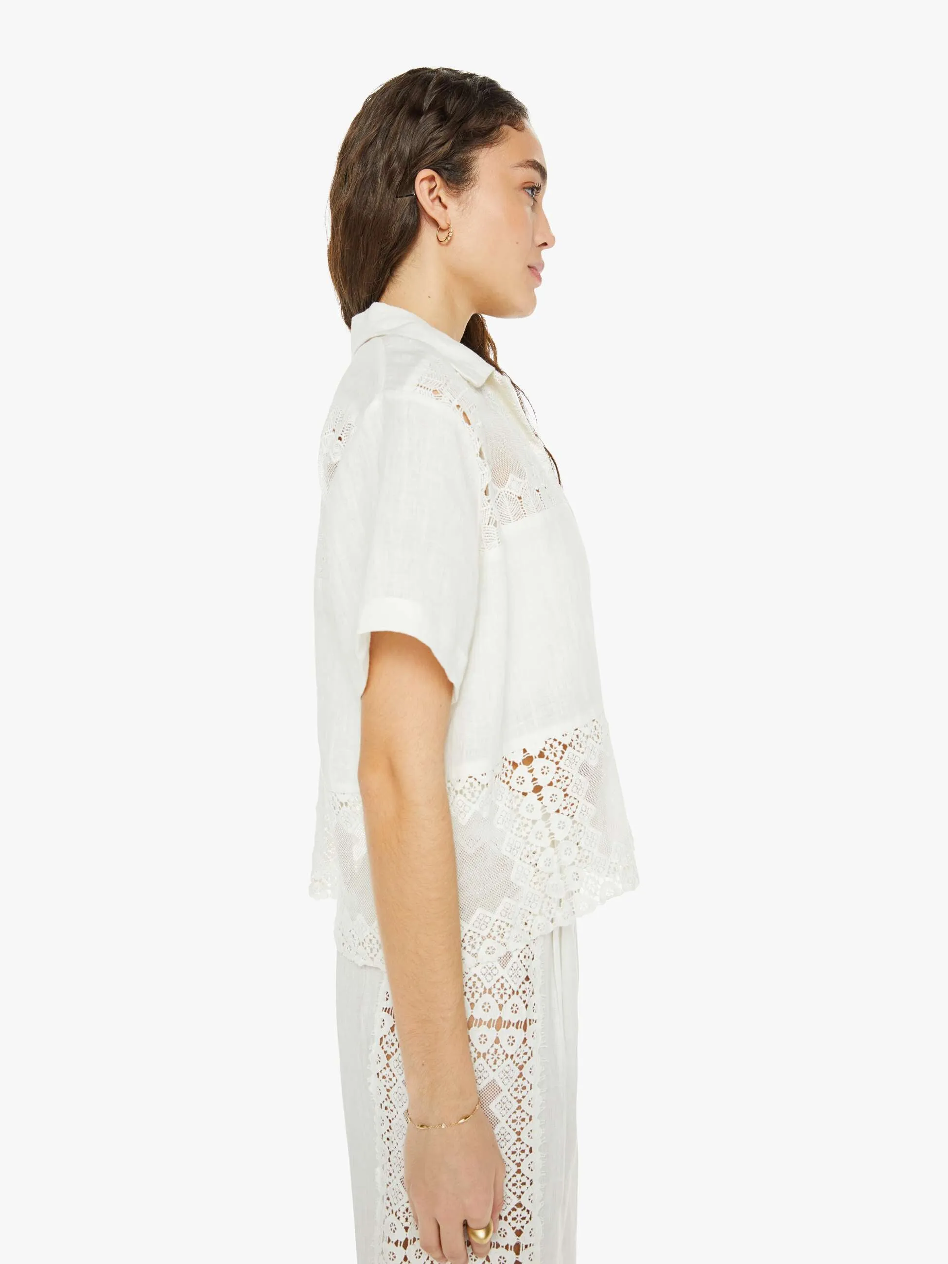Alix Of Bohemia Stevie Picnic Eyelet Shirt - Ivory sold by MOTHER product image thumbnail 3
