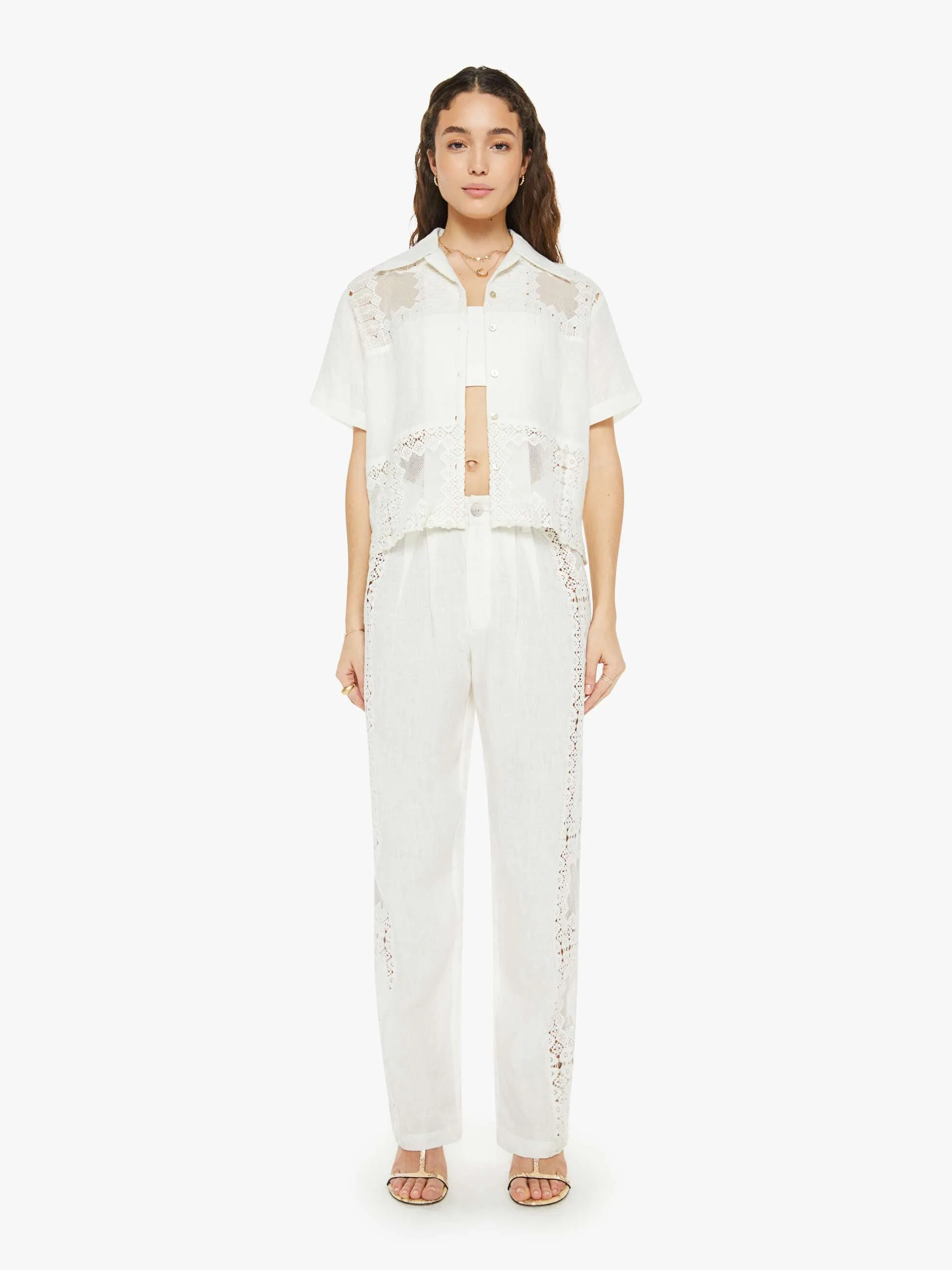 Alix Of Bohemia Stevie Picnic Eyelet Shirt - Ivory sold by MOTHER product image thumbnail 5