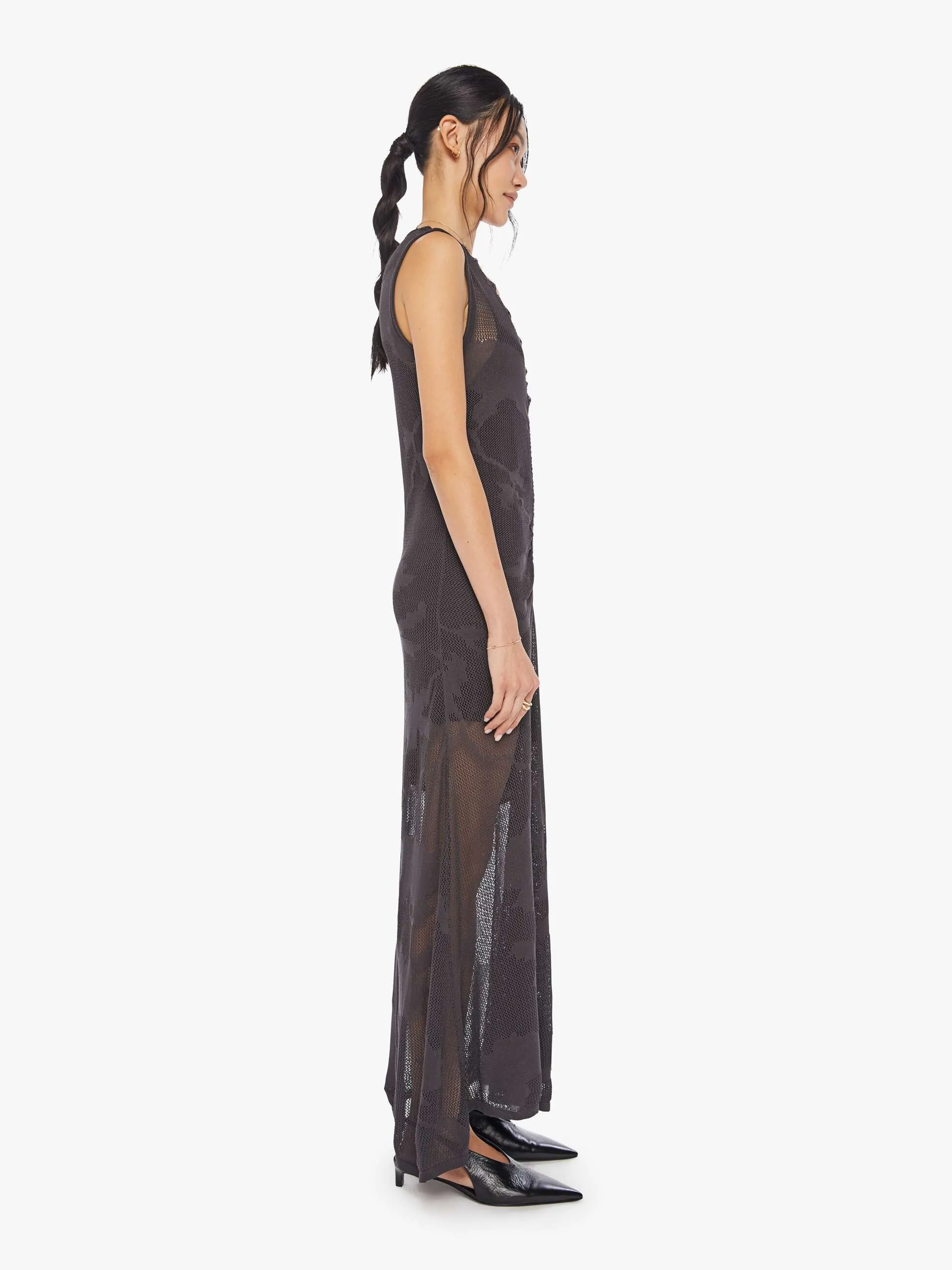 Maria Cher Olaya Tora Midi Dress - Charcoal sold by MOTHER product image thumbnail 3