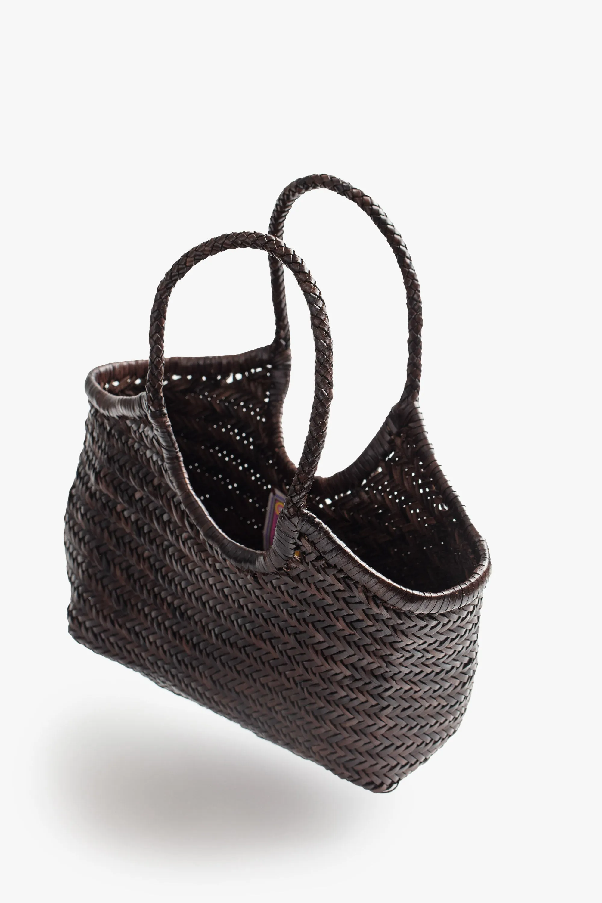 Basket Case Kerala Medium Leather Tote - Marrone Scuro sold by MOTHER product image thumbnail 5