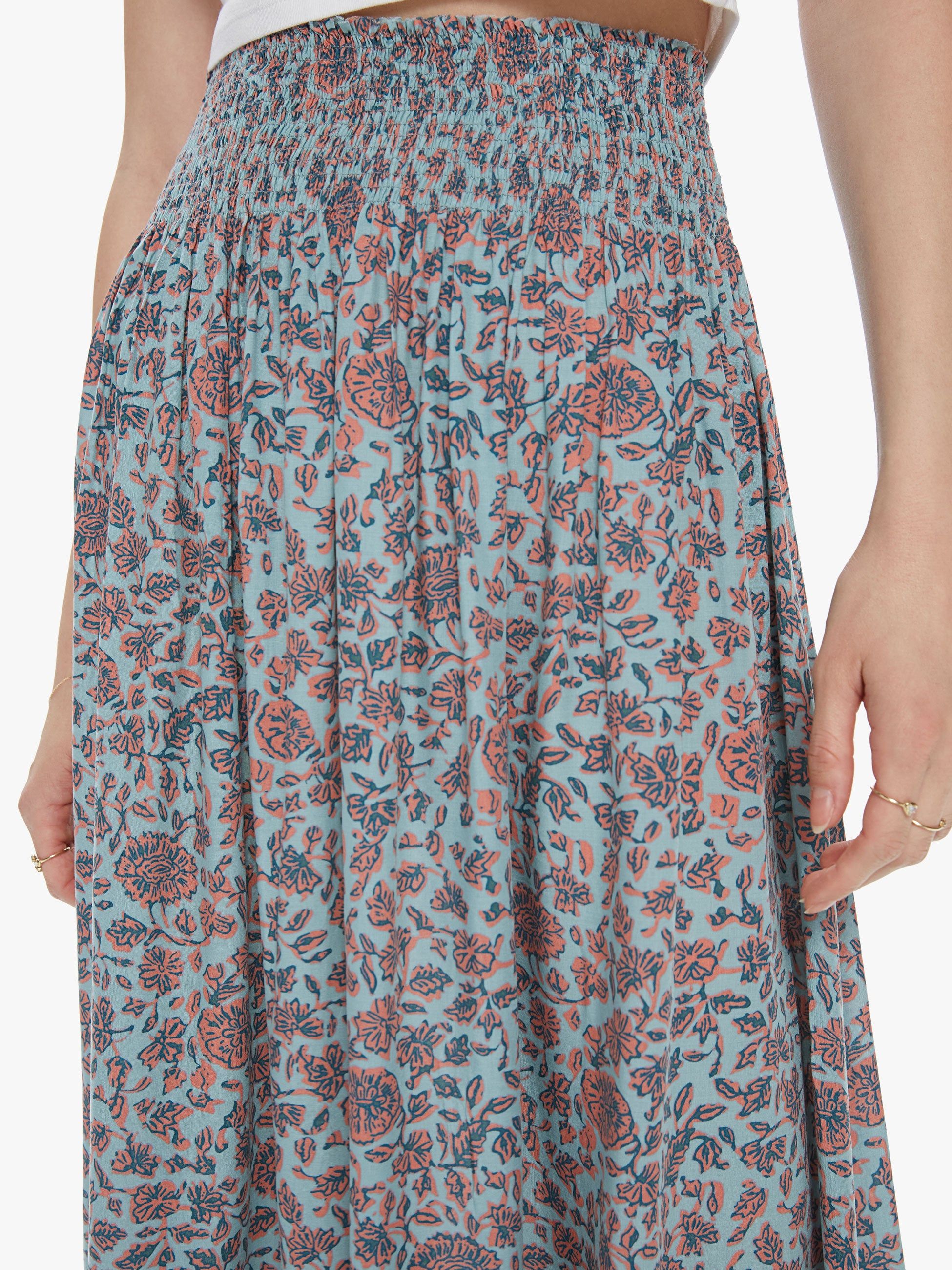 Natalie Martin Bella Skirt - Bloom Print Seafoam sold by MOTHER product image thumbnail 5