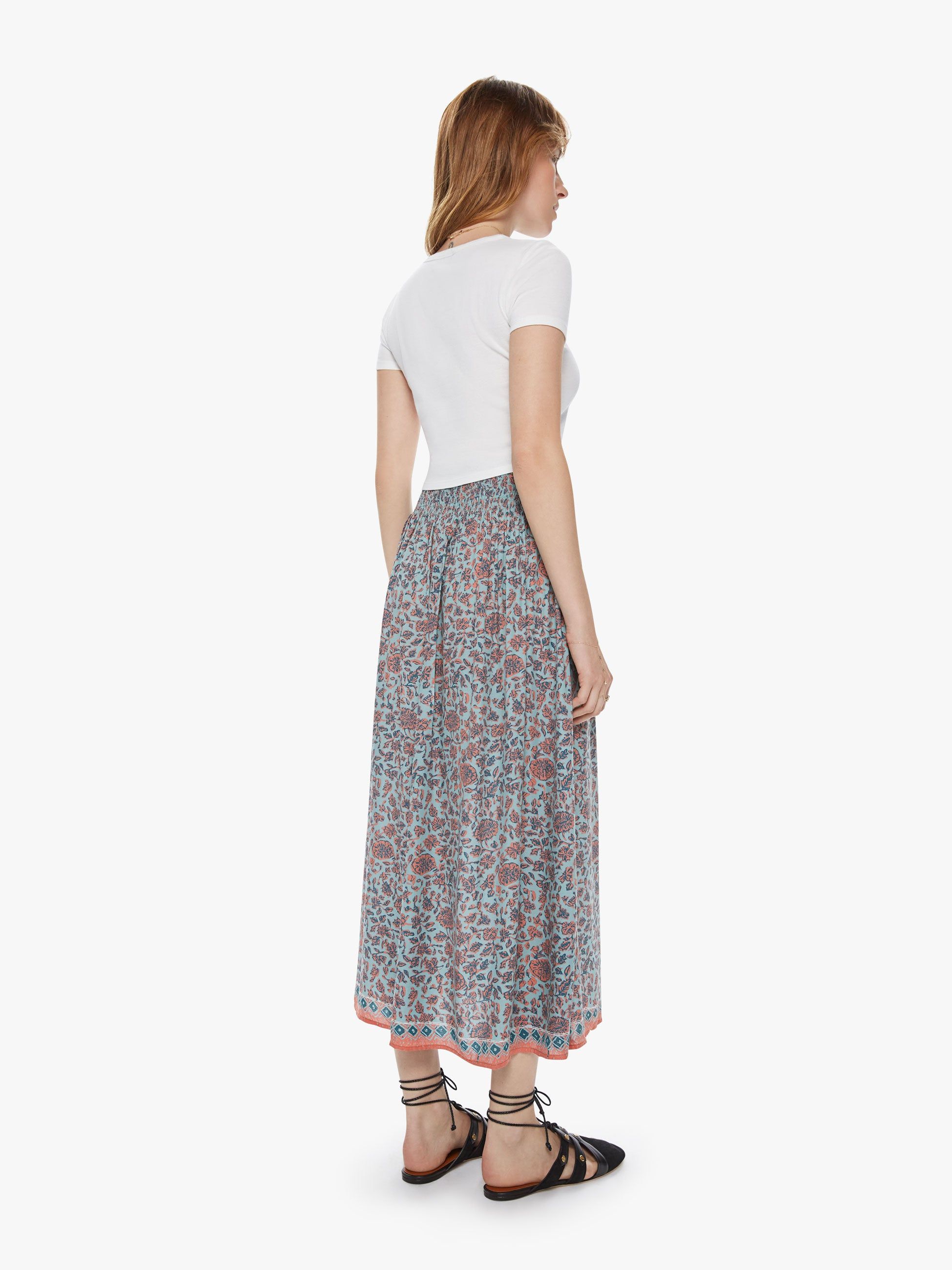 Natalie Martin Bella Skirt - Bloom Print Seafoam sold by MOTHER product image thumbnail 4