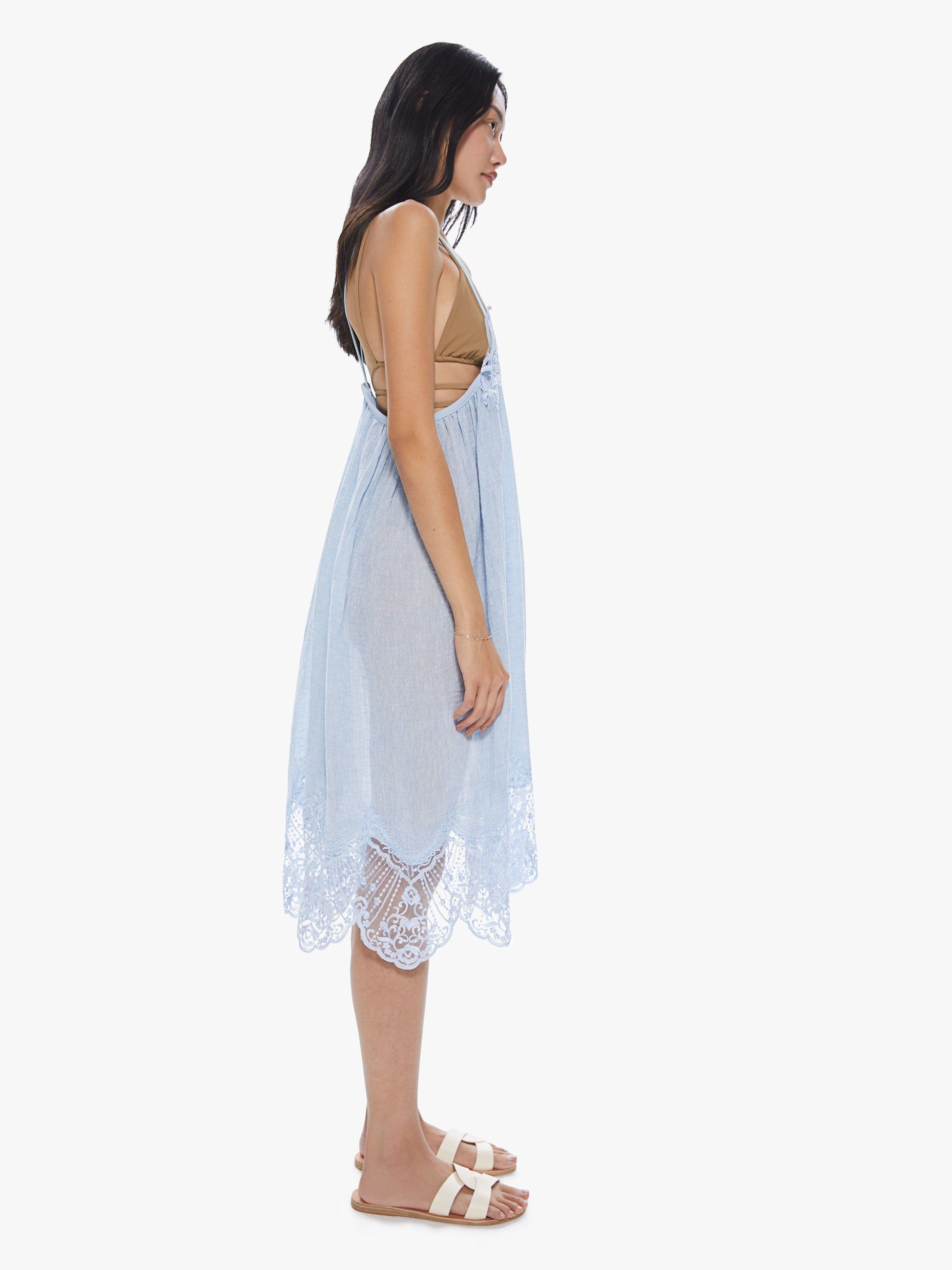 Maurizio Mykonos Midi Lace Dress - Sky Blue sold by MOTHER product image thumbnail 3
