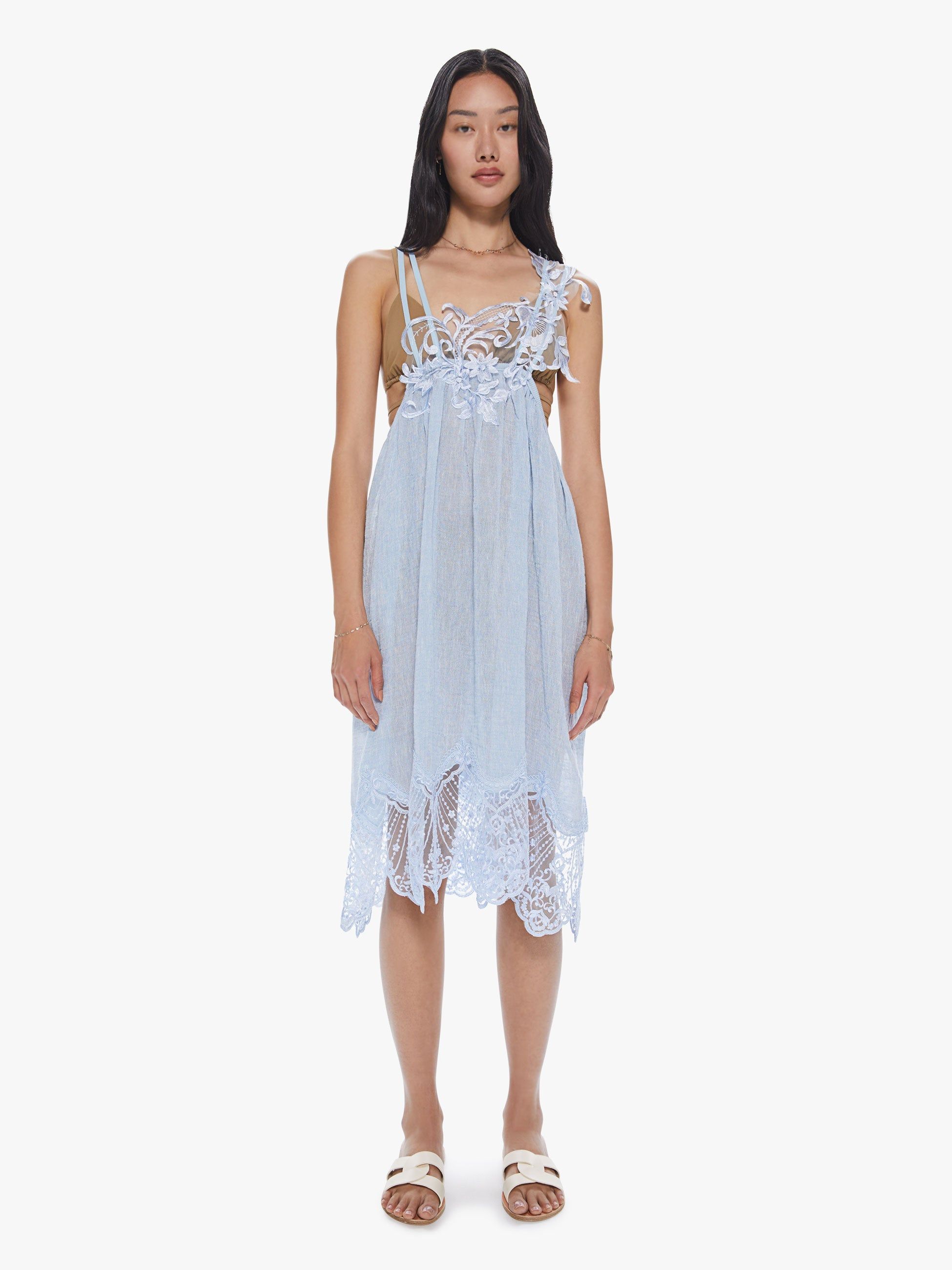 Maurizio Mykonos Midi Lace Dress - Sky Blue sold by MOTHER product image thumbnail 2
