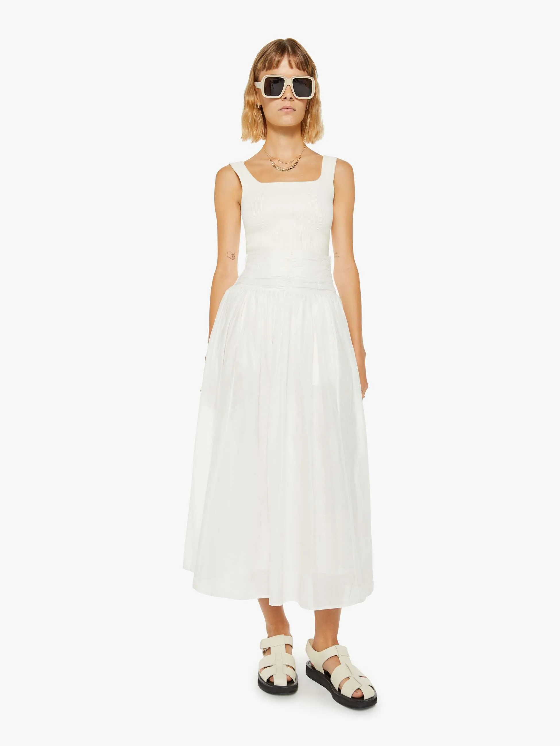 Maria Cher Kristel Skirt - Off White sold by MOTHER