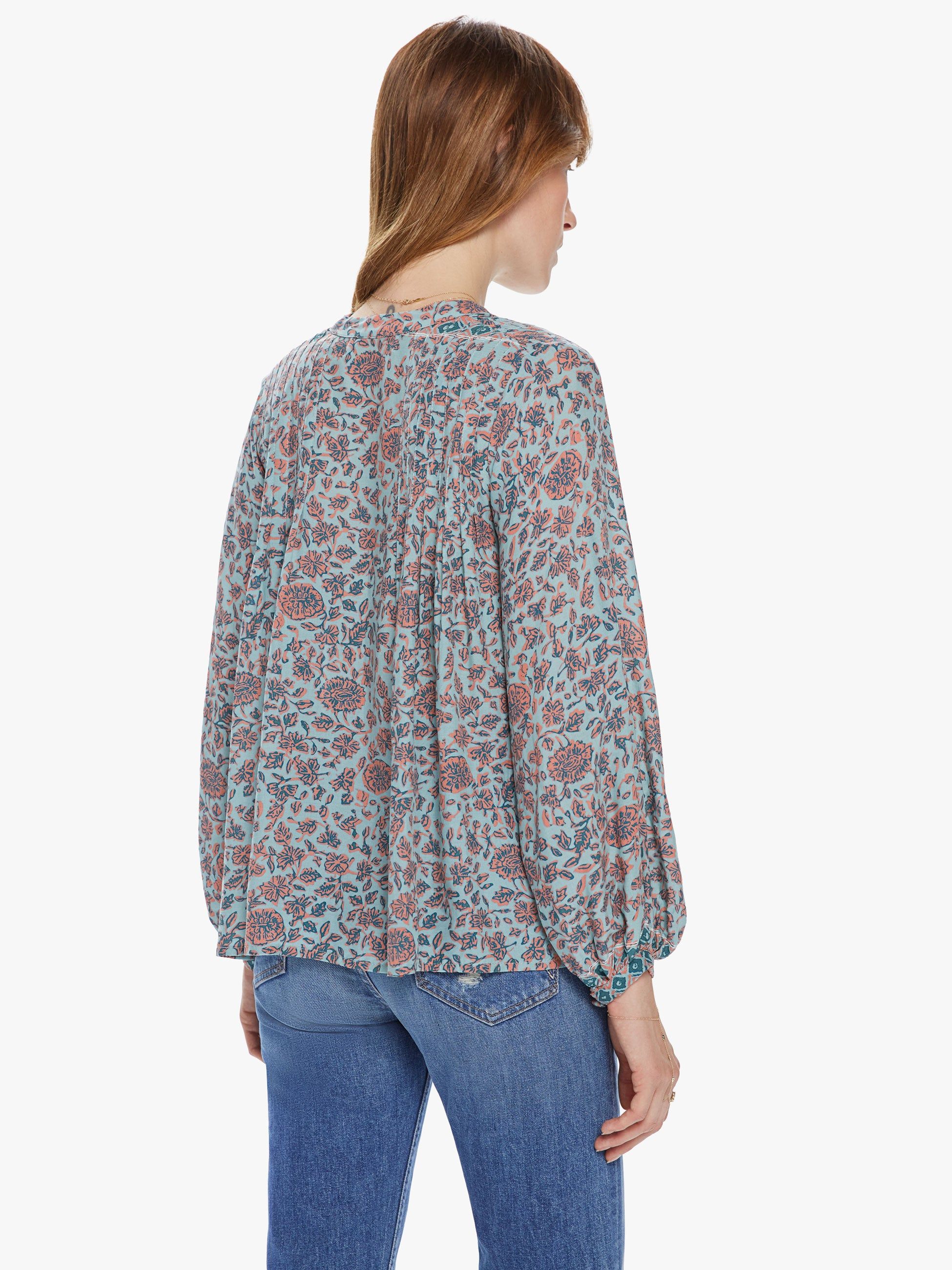 Natalie Martin Lizzy Shirt - Bloom Print Seafoam sold by MOTHER product image thumbnail 4