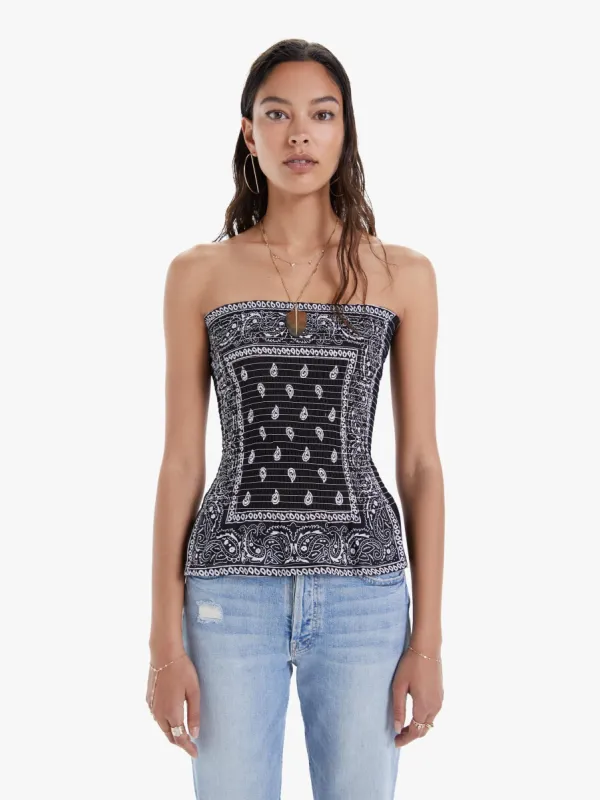 Arizona Love Bandana Tube Top - Black made by MOTHER