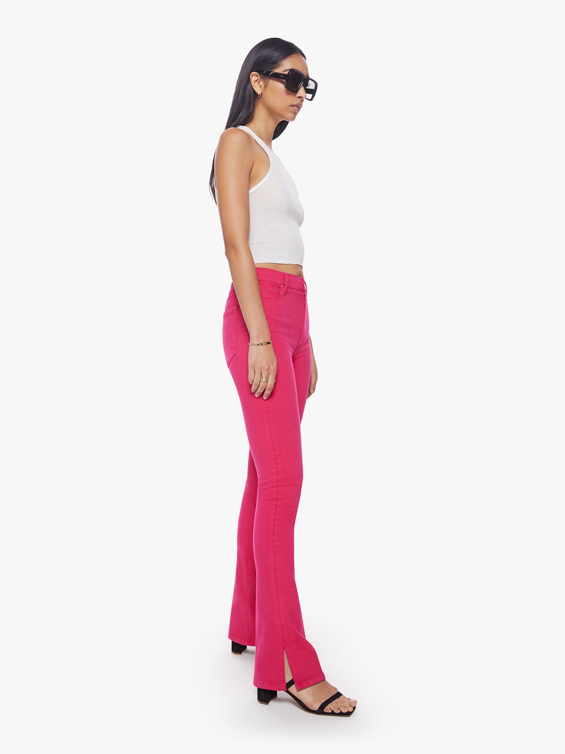 High Waisted Runaway Slice Heel - Raspberry Sorbet sold by MOTHER