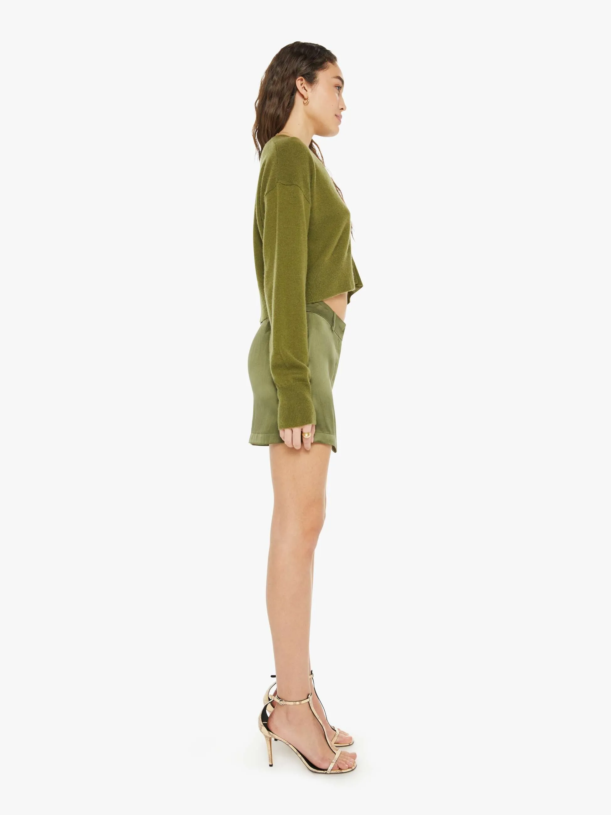 SABLYN Mora Mini Trouser Skirt - Olive sold by MOTHER product image thumbnail 3