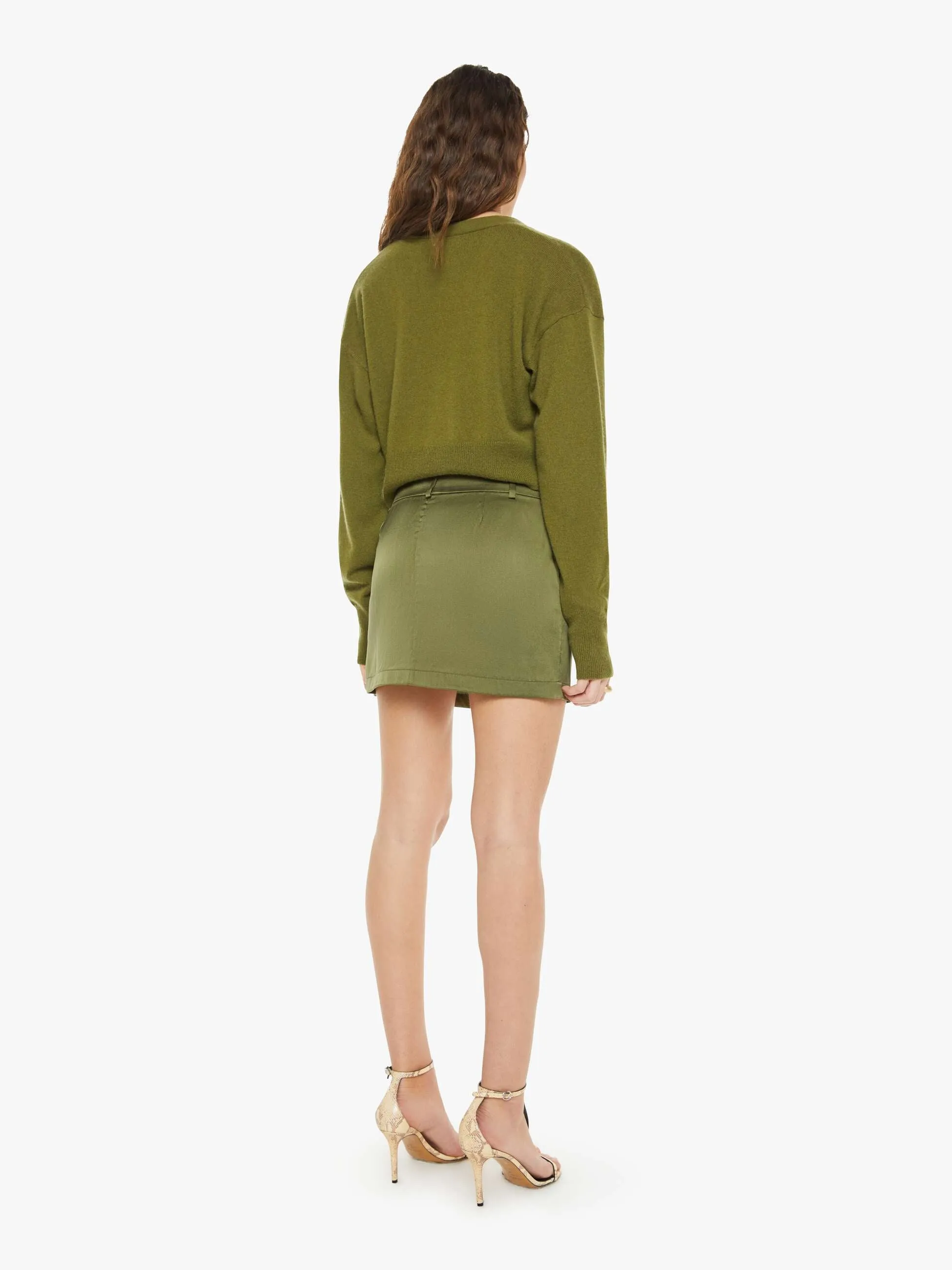 SABLYN Mora Mini Trouser Skirt - Olive sold by MOTHER product image thumbnail 4