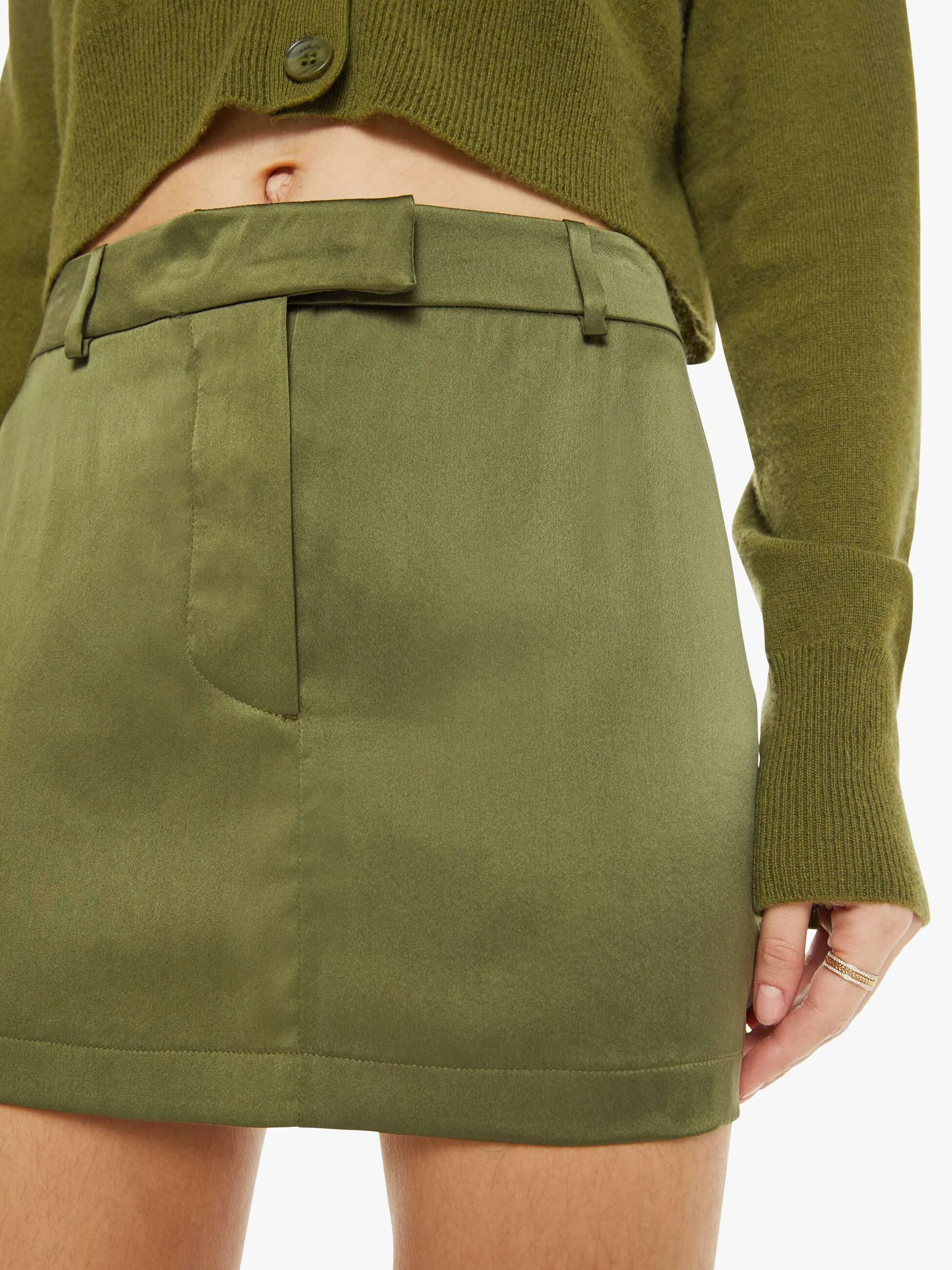 SABLYN Mora Mini Trouser Skirt - Olive sold by MOTHER product image thumbnail 5