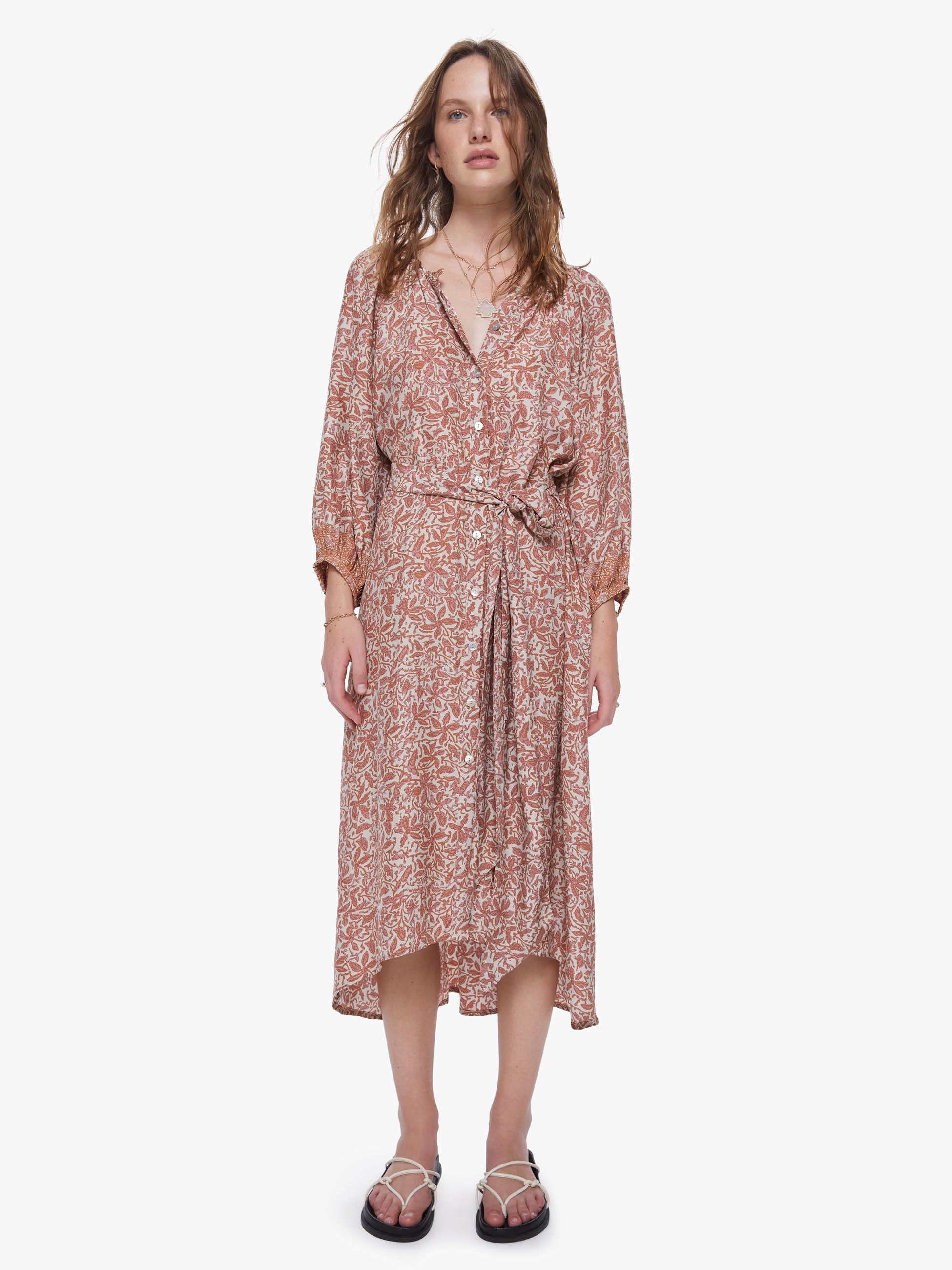 Natalie Martin Alex Dress - Gloriosa Print Sandstone sold by MOTHER product image thumbnail 2