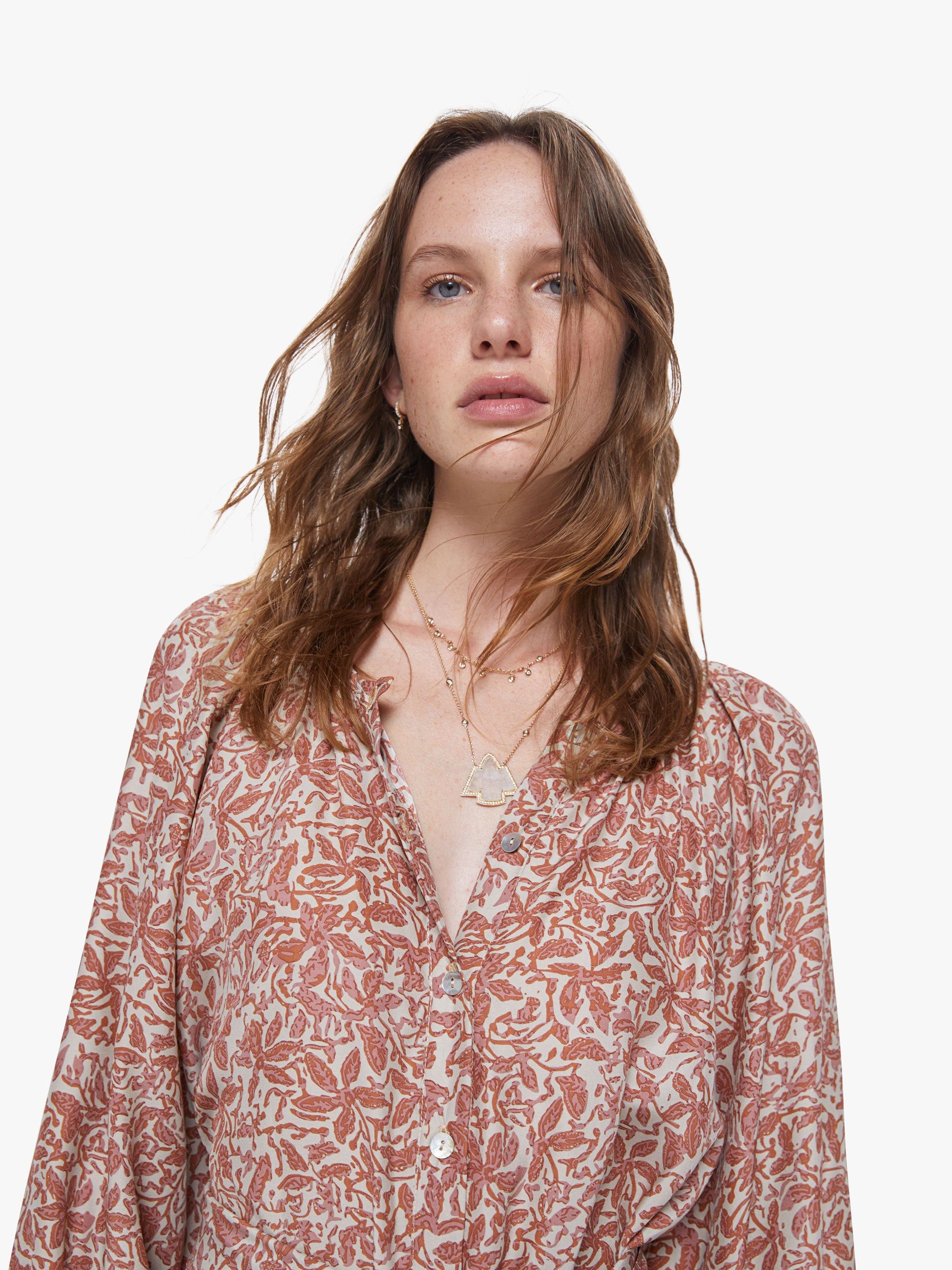 Natalie Martin Alex Dress - Gloriosa Print Sandstone sold by MOTHER product image thumbnail 5