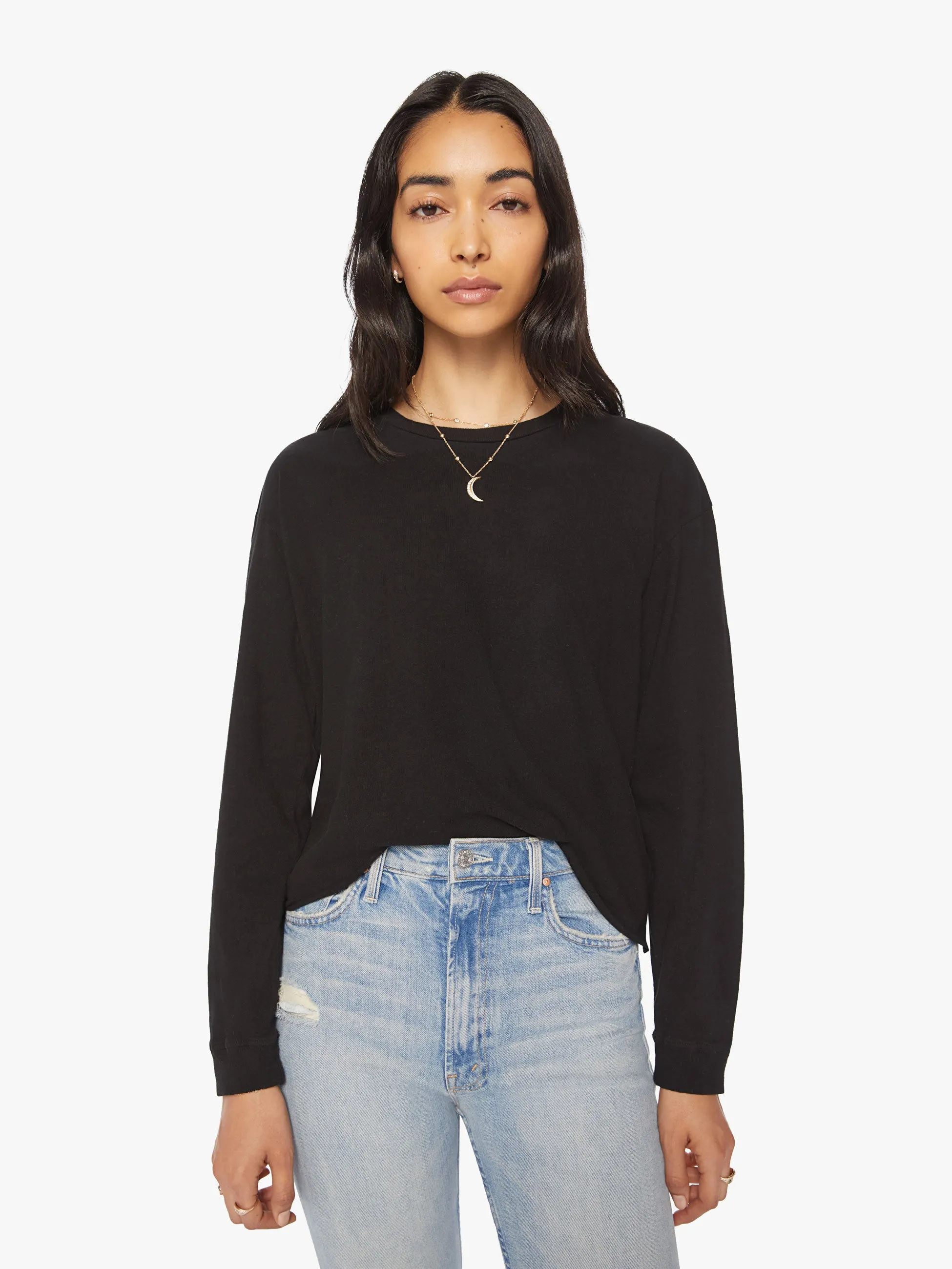 The L/S Slouchy Cut Off - Black sold by MOTHER product image thumbnail 2
