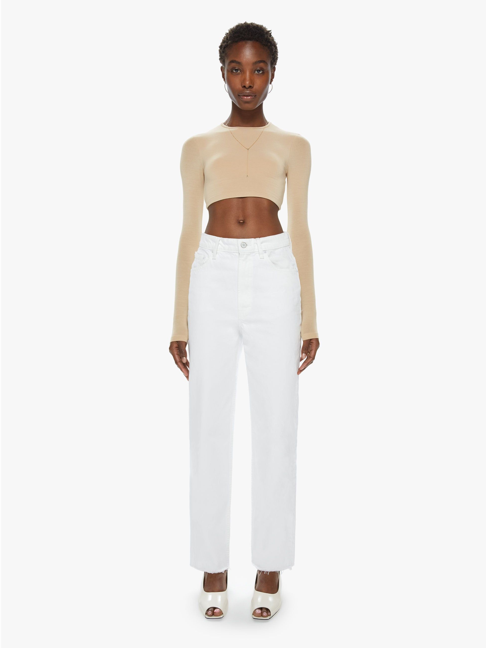 SNACKS! High Waisted Double Stack Hover Fray - Sticky Rice sold by MOTHER product image thumbnail 2