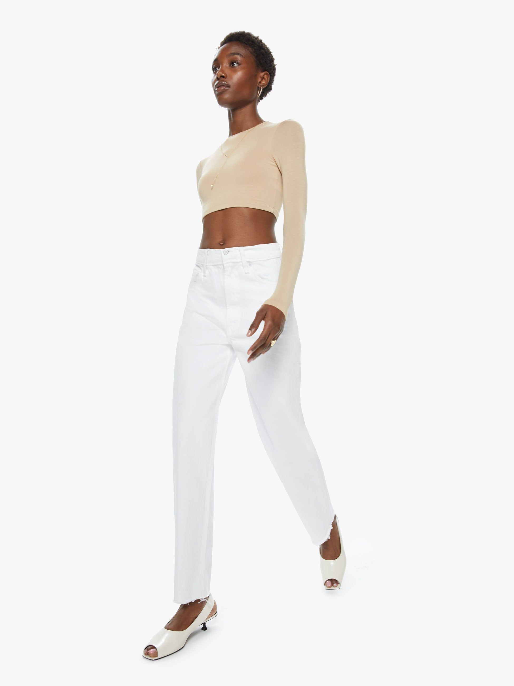 SNACKS! High Waisted Double Stack Hover Fray - Sticky Rice sold by MOTHER product image thumbnail 5