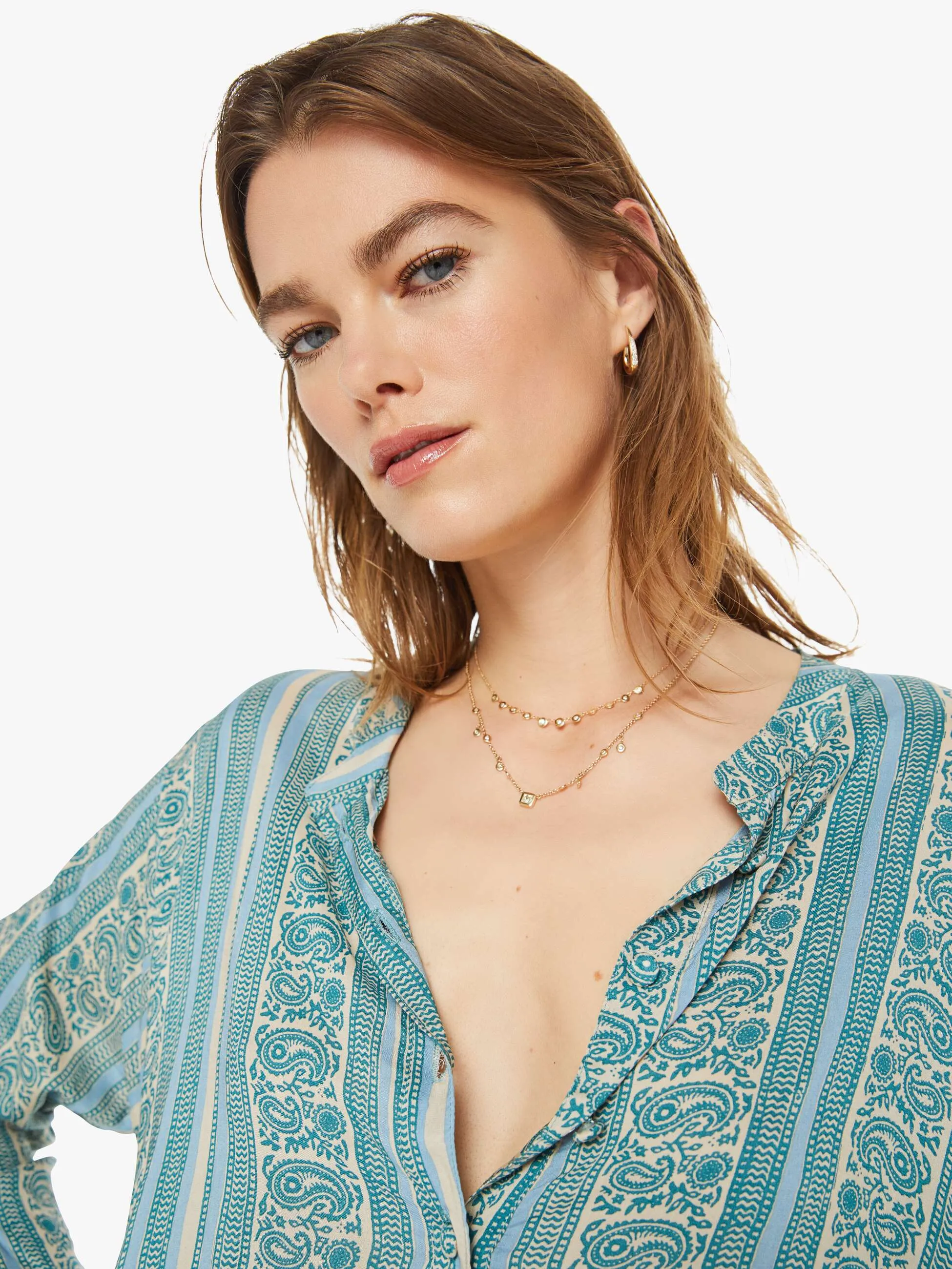 Natalie Martin Isobel Dress - Paisley Stripe Pool sold by MOTHER product image thumbnail 5