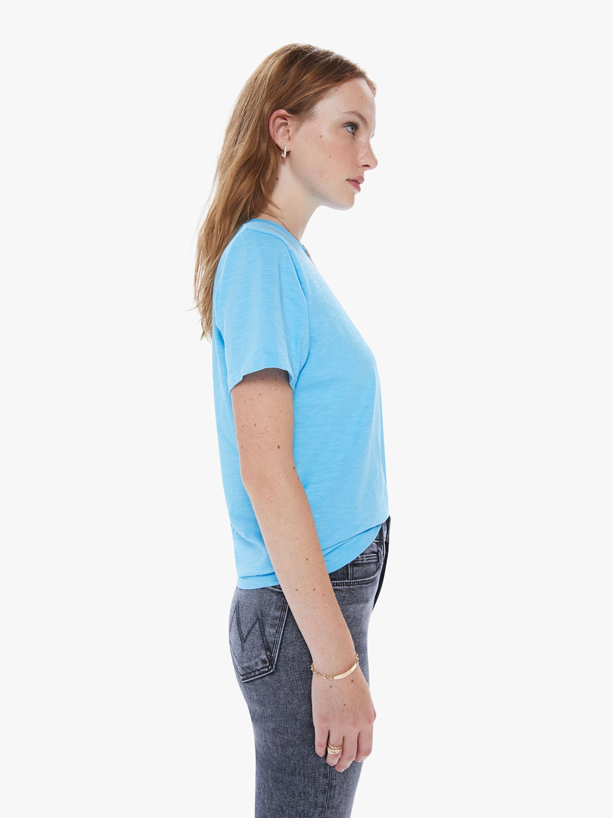 Velva Sheen Rolled Short Sleeve Tee - Rain sold by MOTHER product image thumbnail 3