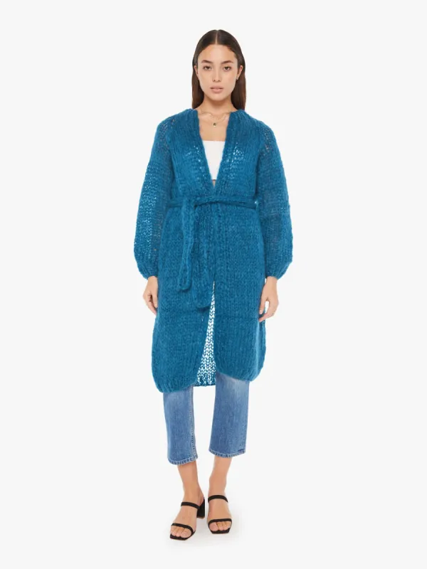 Maiami Mohair Slim Coat - Petrol sold by MOTHER