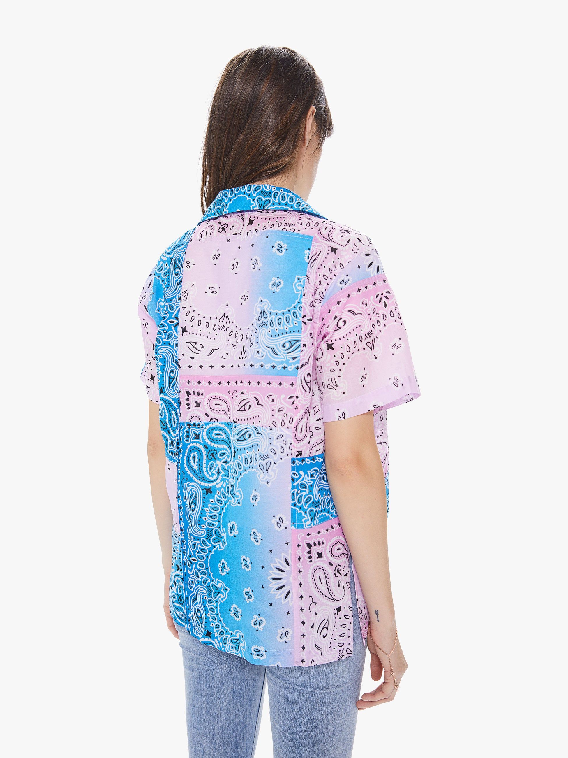 Arizona Love Bowling Shirt - Patch Tie Dye Blue Pink sold by MOTHER product image thumbnail 4