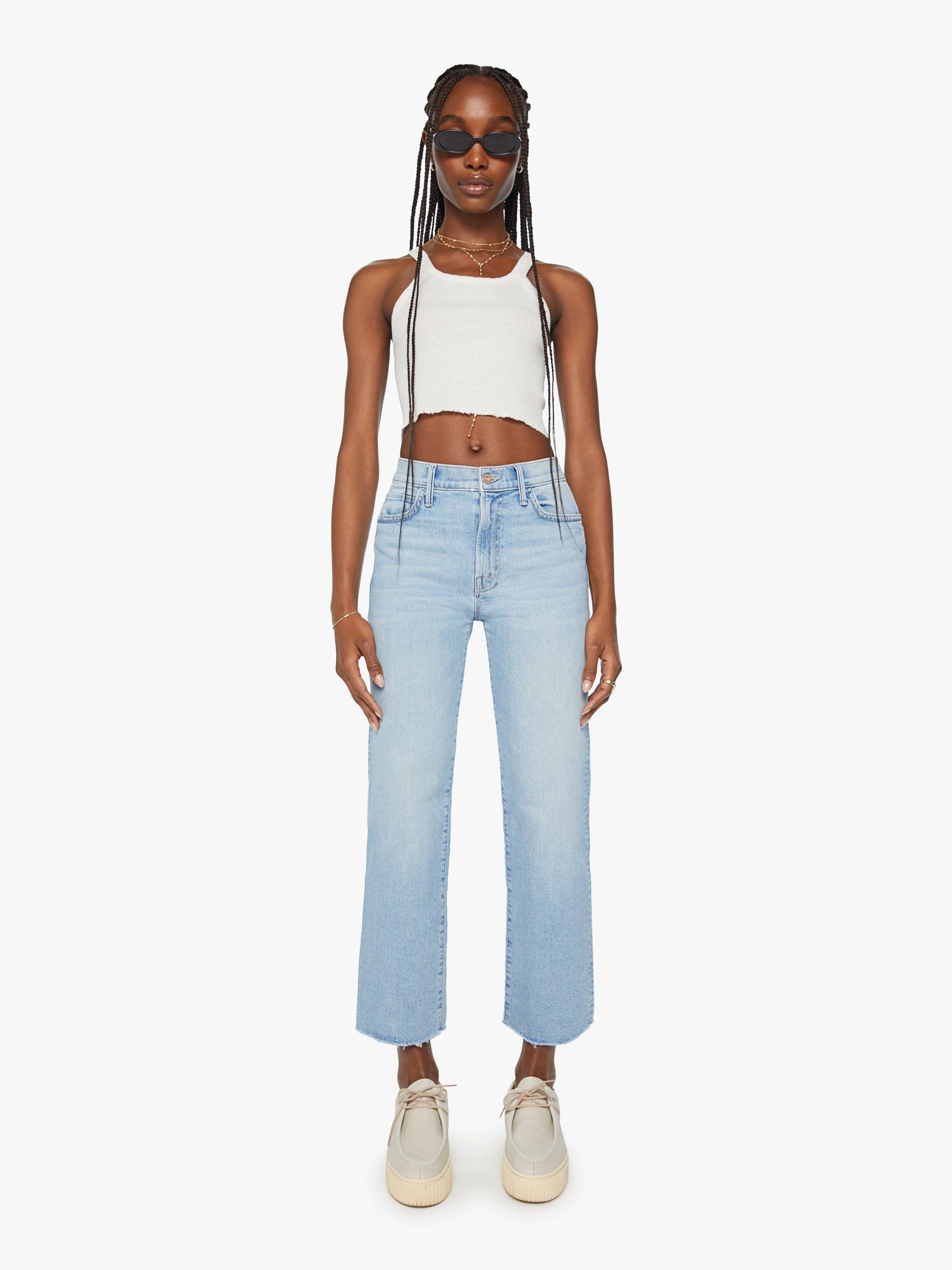 The Kick It Ankle Fray - Norway Dude sold by MOTHER