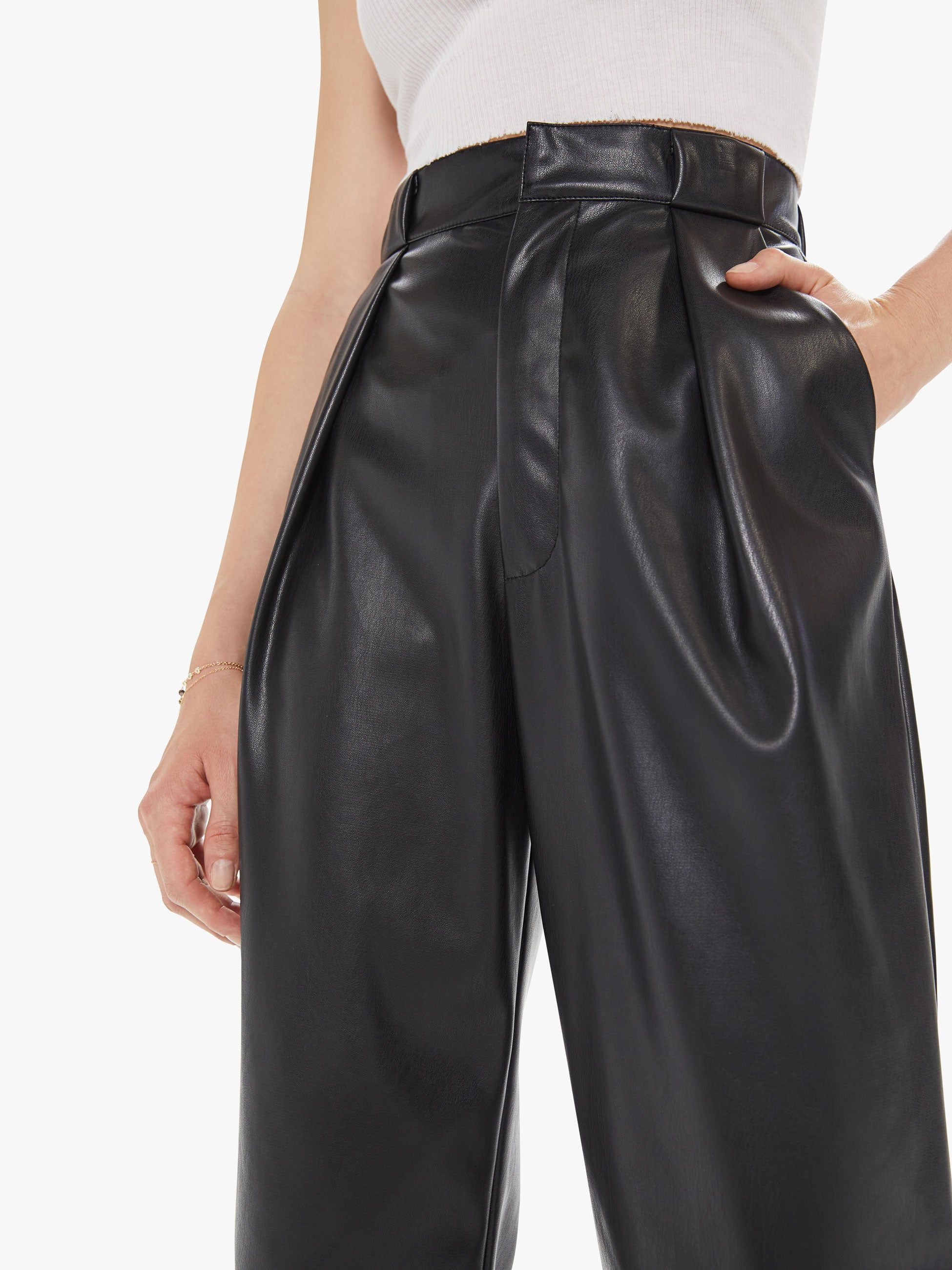 High Waisted Tunnel Vision Pleated Prep - Black sold by MOTHER product image thumbnail 5