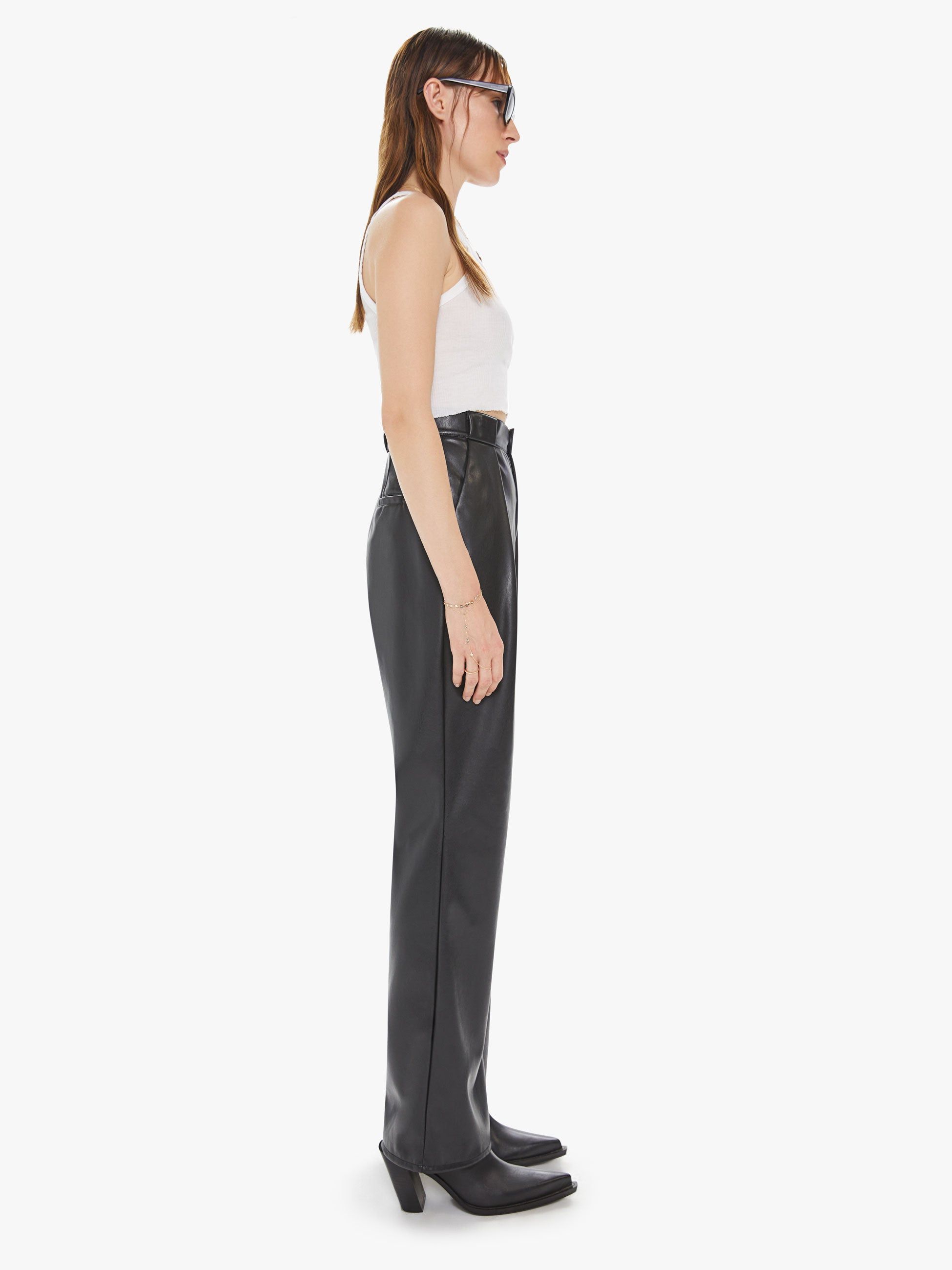 High Waisted Tunnel Vision Pleated Prep - Black sold by MOTHER product image thumbnail 3